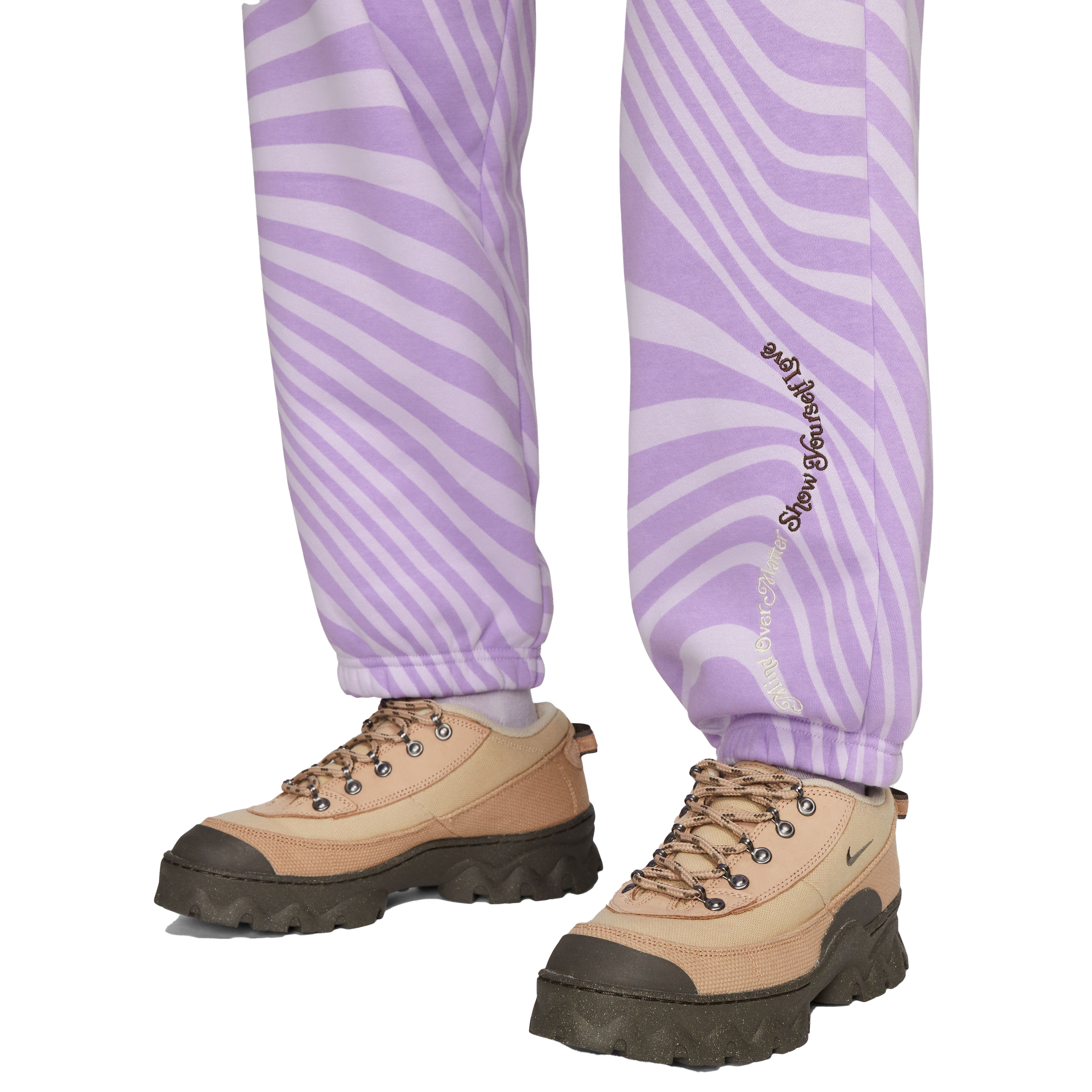 Nike Women's Sportswear Gel Phoenix Fleece High-Waisted Pants-Purple - PURPLE Thumbnail View 7