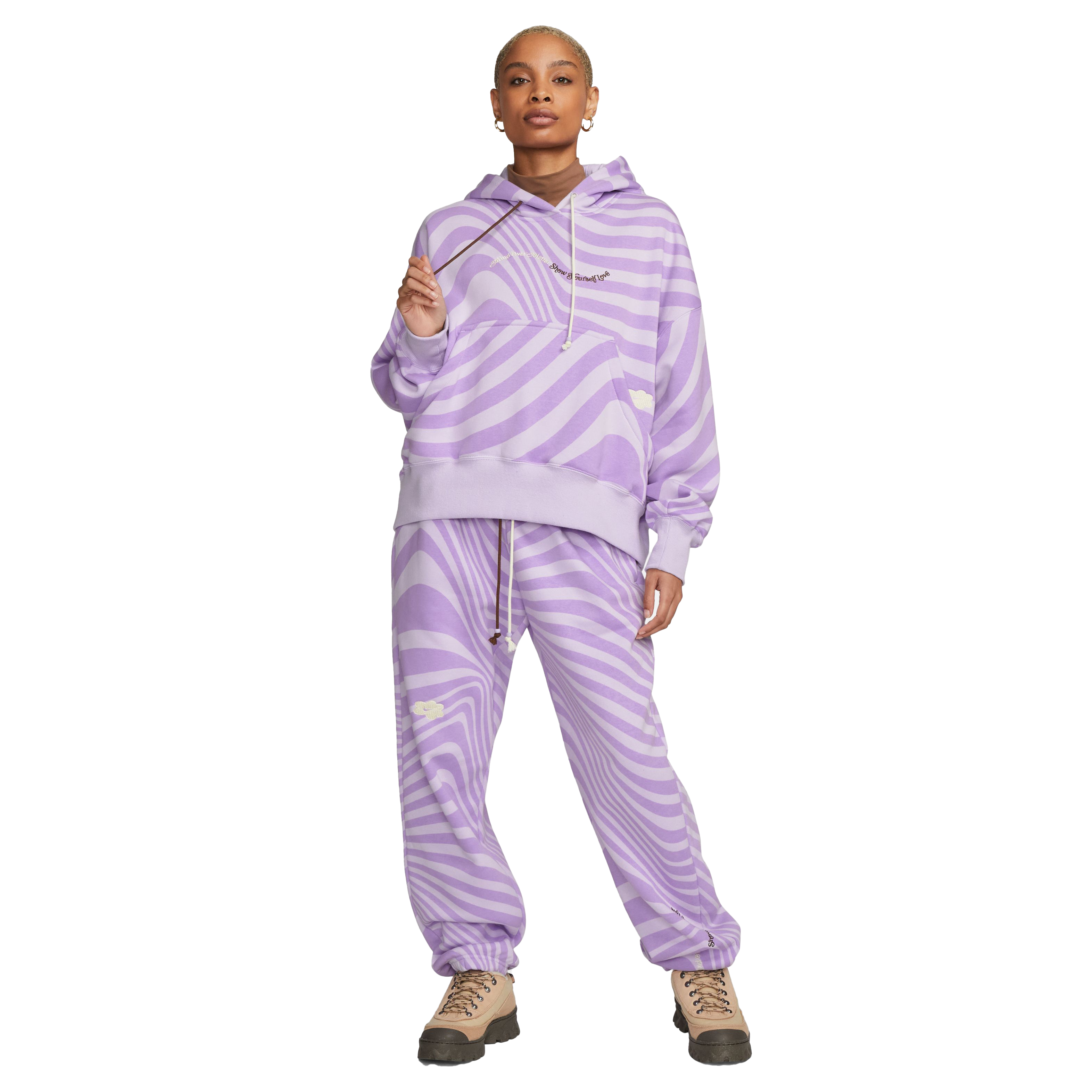 Nike Women's Sportswear Gel Phoenix Fleece High-Waisted Pants-Purple - PURPLE Thumbnail View 9