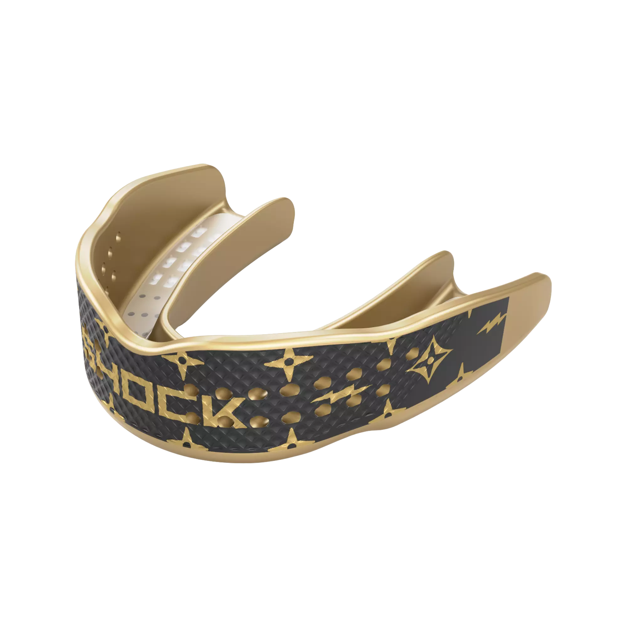 Shock Doctor Trash Talker Print Lux Mouthguard - BLACK/GOLD