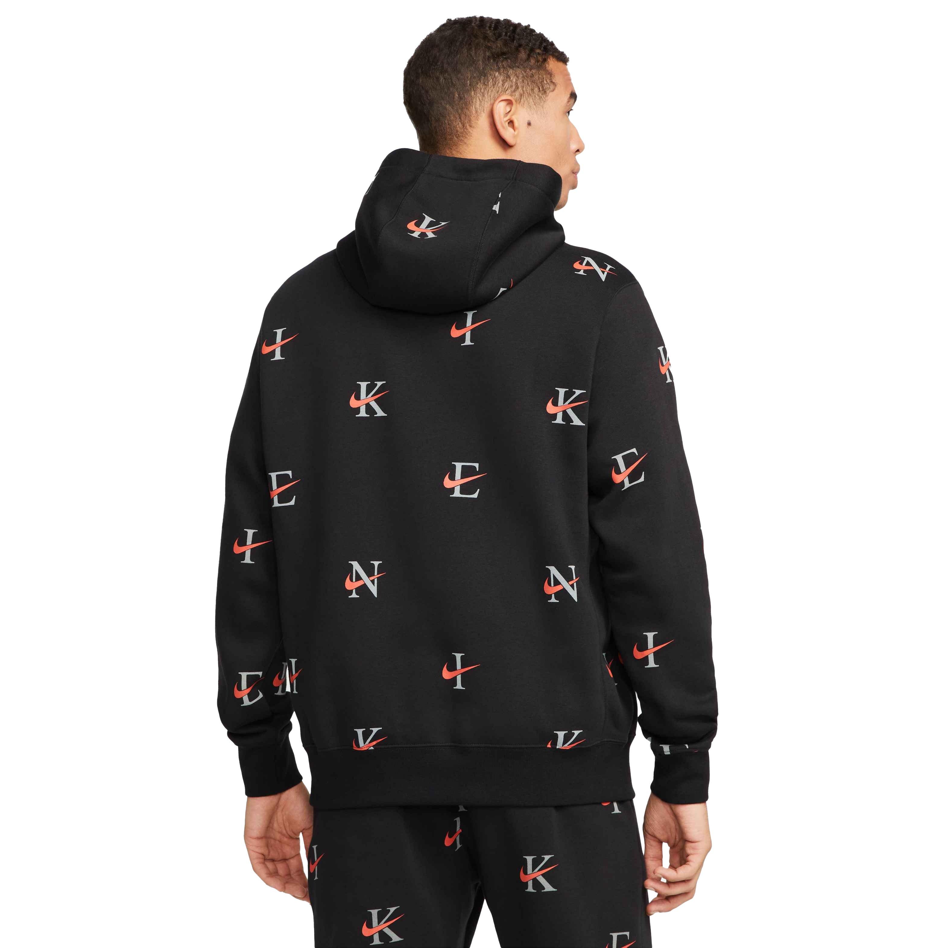 Nike Men s Sportswear Club Pullover AOP Hoodie Black Hibbett