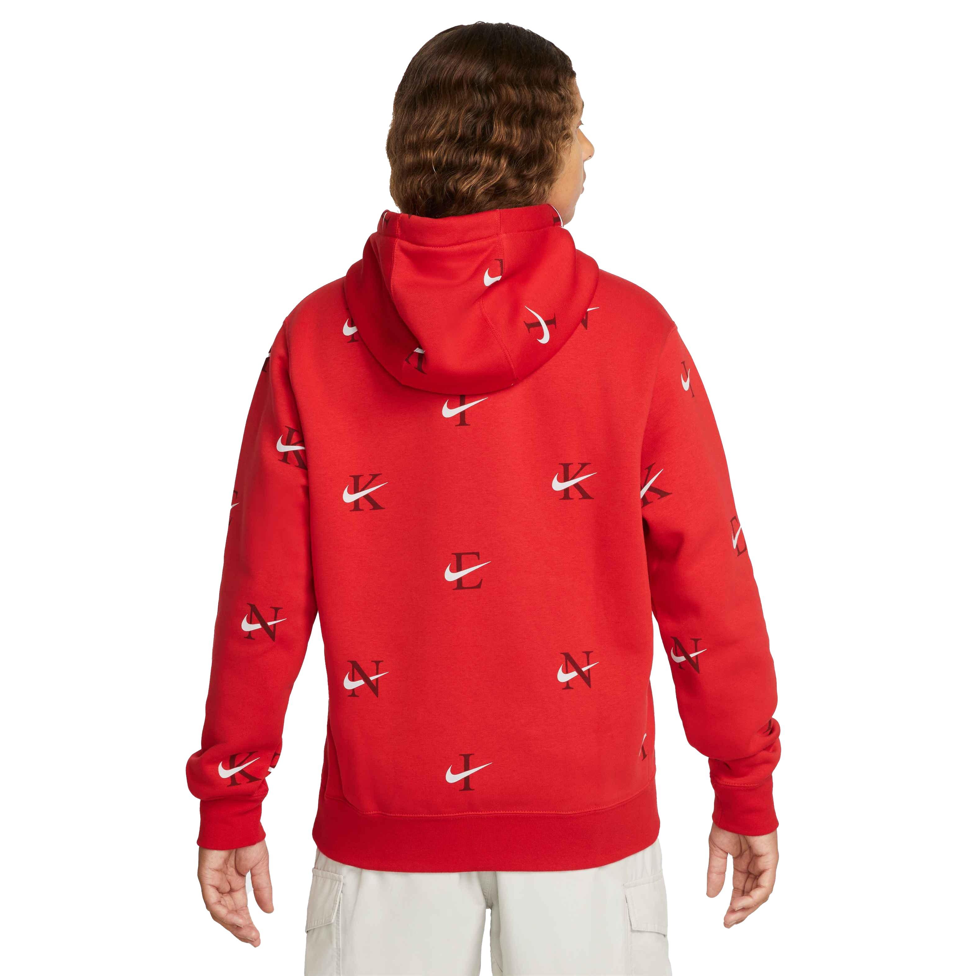 Nike Men's Sportswear Club Fleece Hoodie-Red - Hibbett