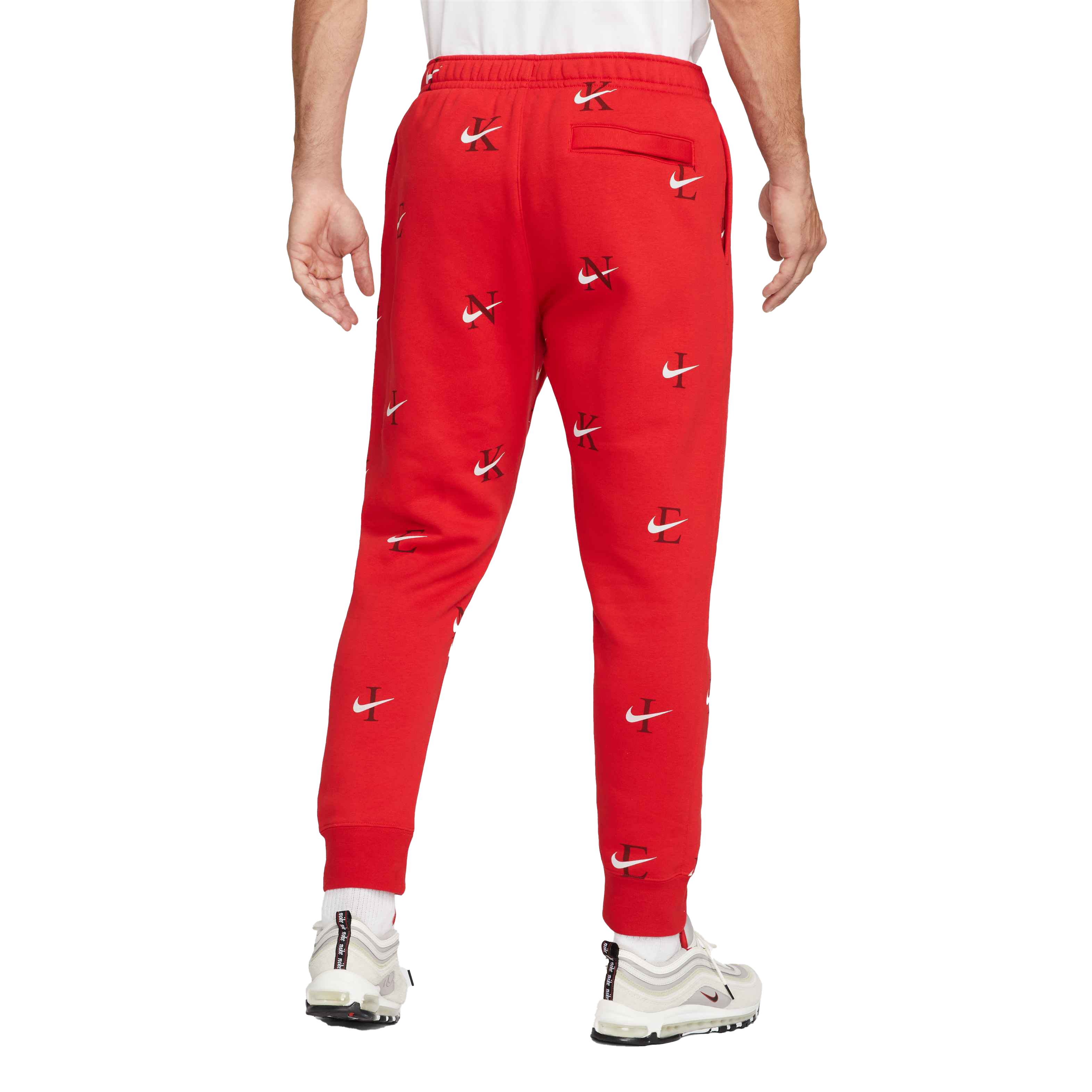 Nike swoosh joggers red hot sale