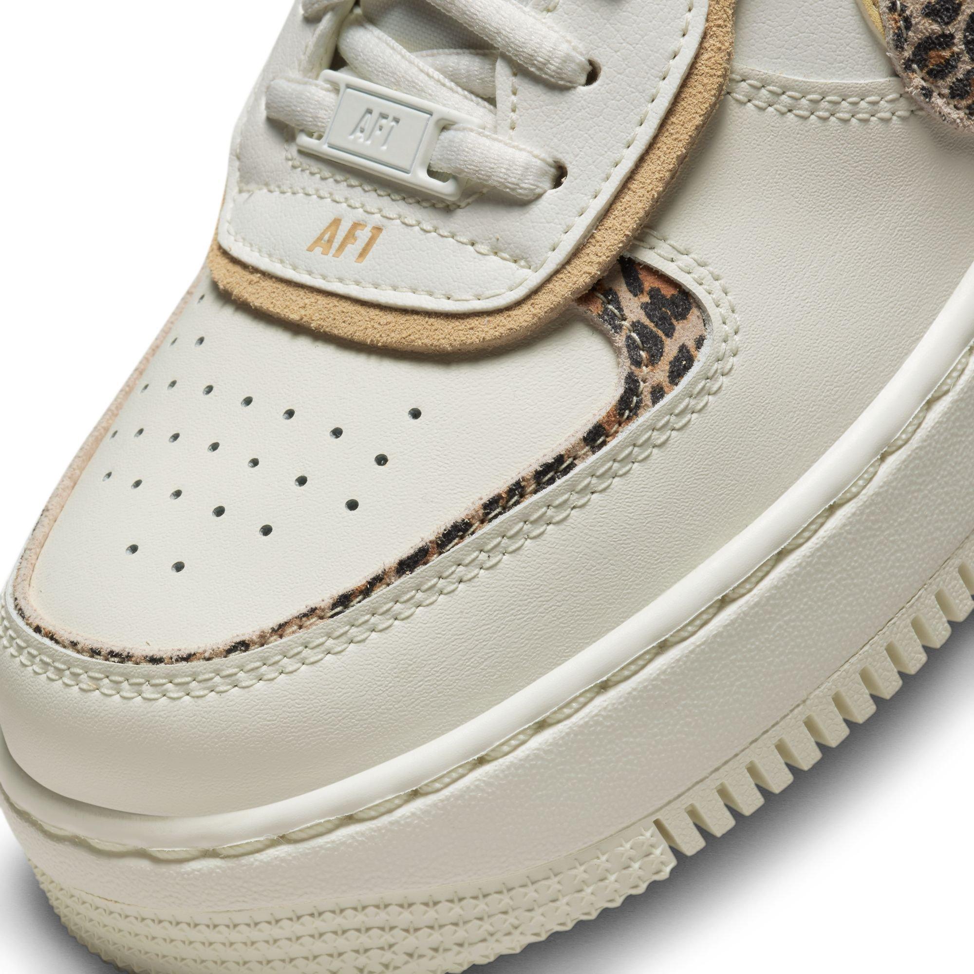 Nike Air Force 1 Shadow trainers in sail white and leopard