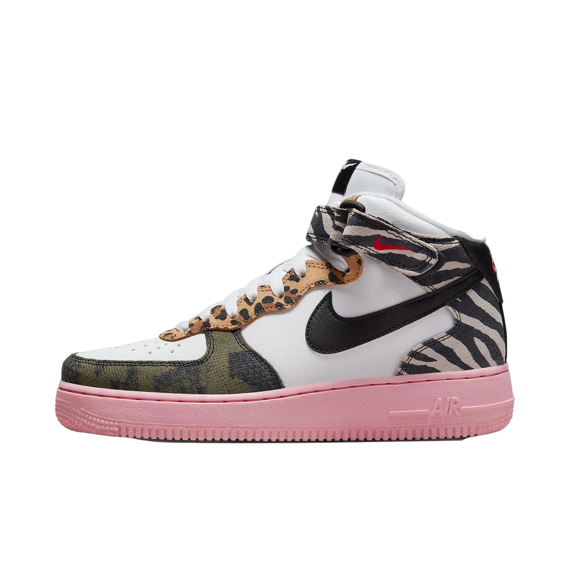 Nike Air Force 1 '07 Mid White/Medium Soft Pink/University Red/Black  Women's Shoe - Hibbett | City Gear