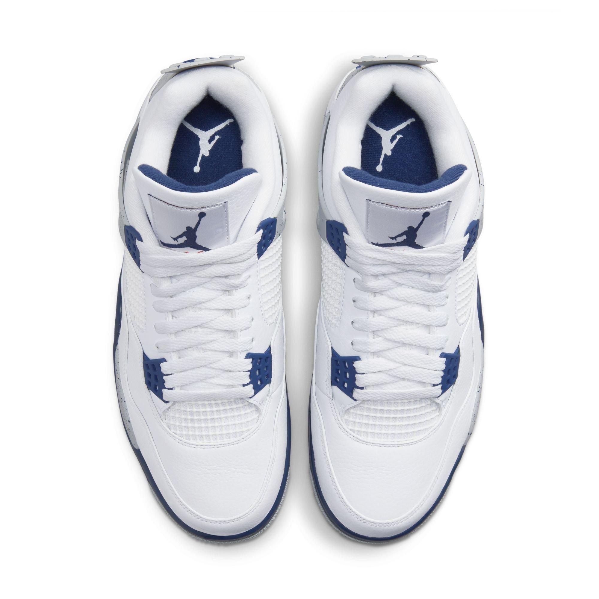 Jordan 4 Retro White/Midnight Navy/Smoke Grey Men's Shoe - Hibbett | City  Gear