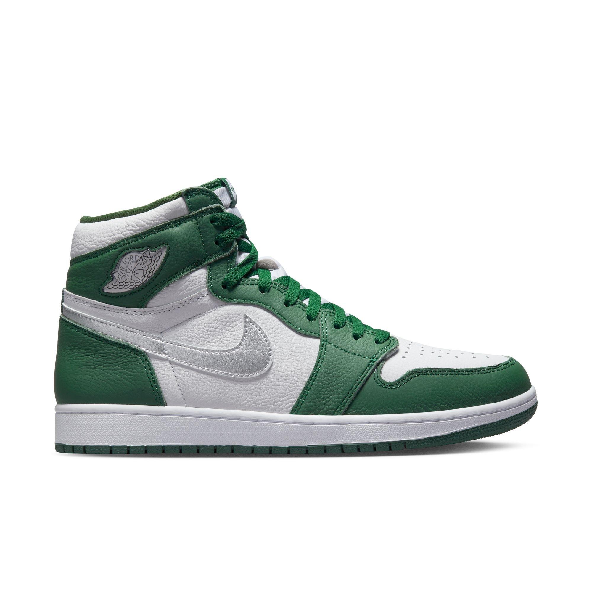 green and white jordan 1's