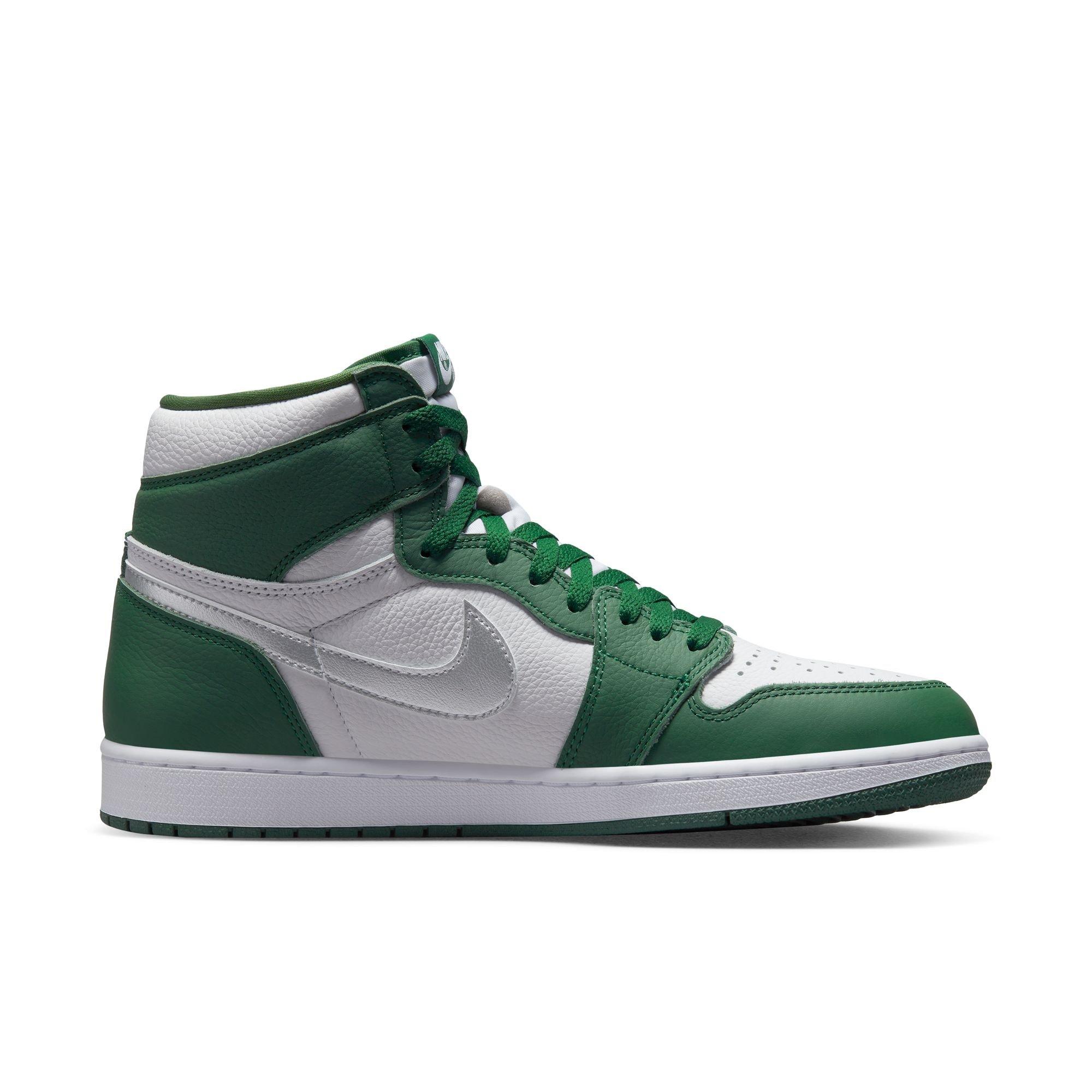 air jordans green and white