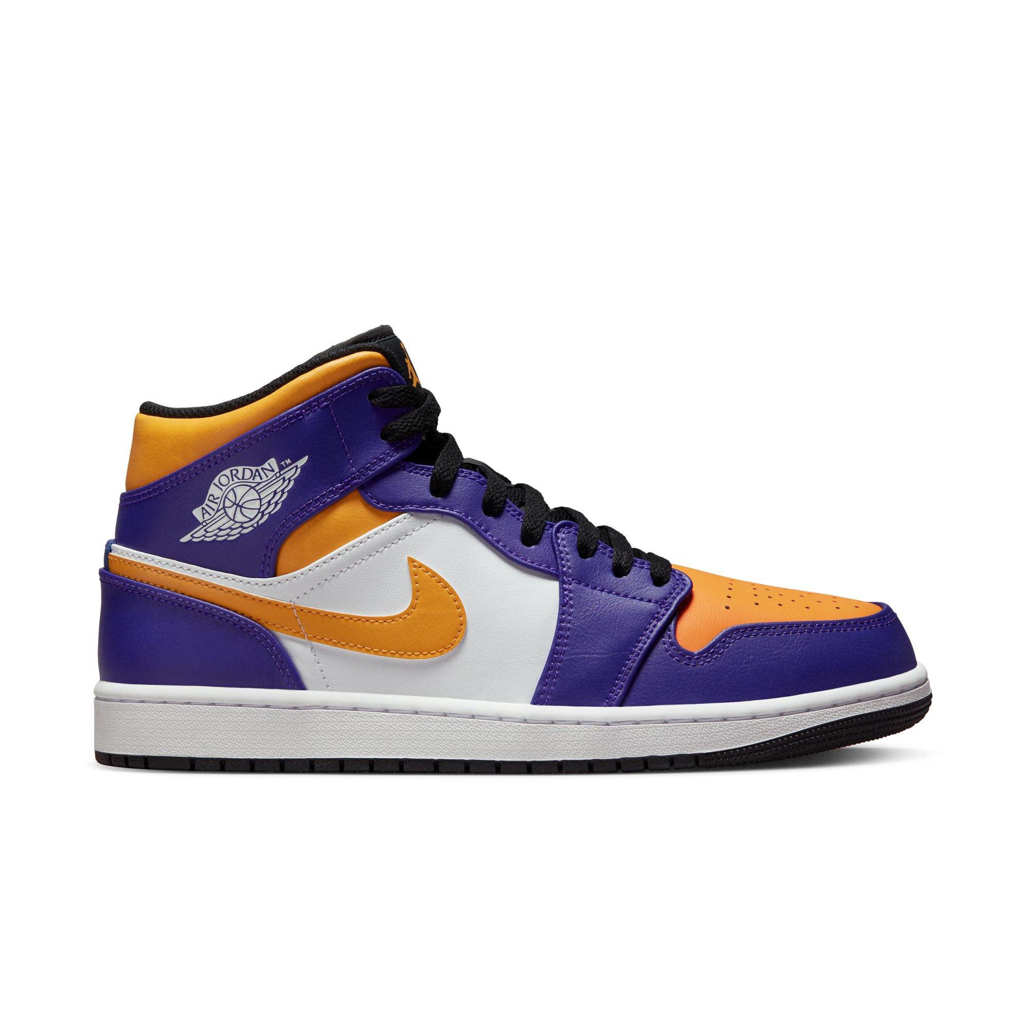 Nike Air Jordan 1 Mid Sneakers in Dark Concord Blue-Black