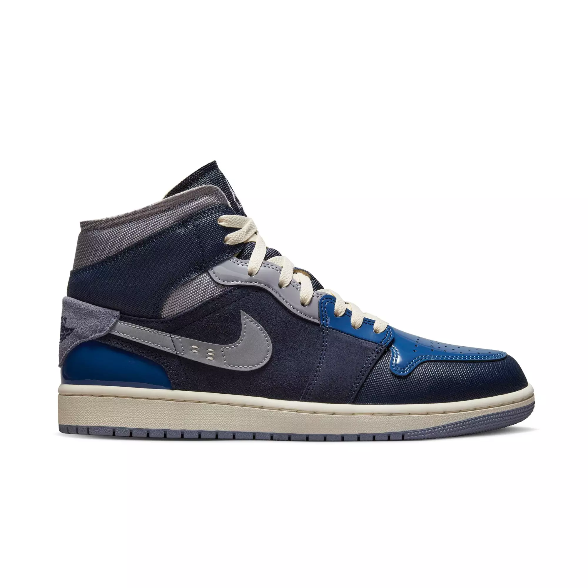 Jordan 1 Mid SE Craft "Obsidian/White/French Blue/Ashen Slate" Men's Shoe - BLACK/WHITE/BLUE