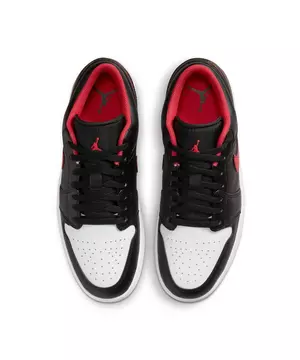 This Air Jordan 1 Low Gets A Clean Black Fire Red Makeup - Sneaker