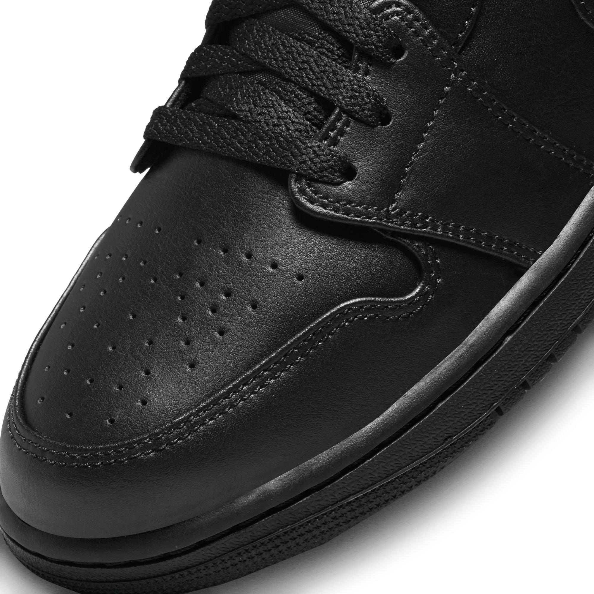 Jordan 1 Mid "Black/Black" Men's Shoe - BLACK Thumbnail View 3