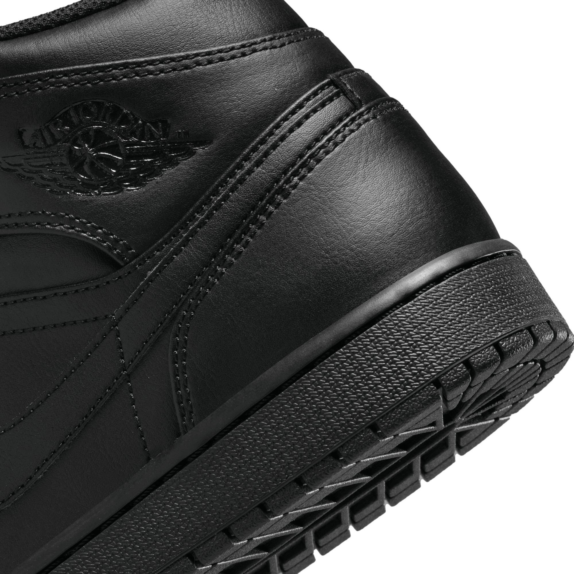 Jordan 1 Mid "Black/Black" Men's Shoe - BLACK Thumbnail View 4