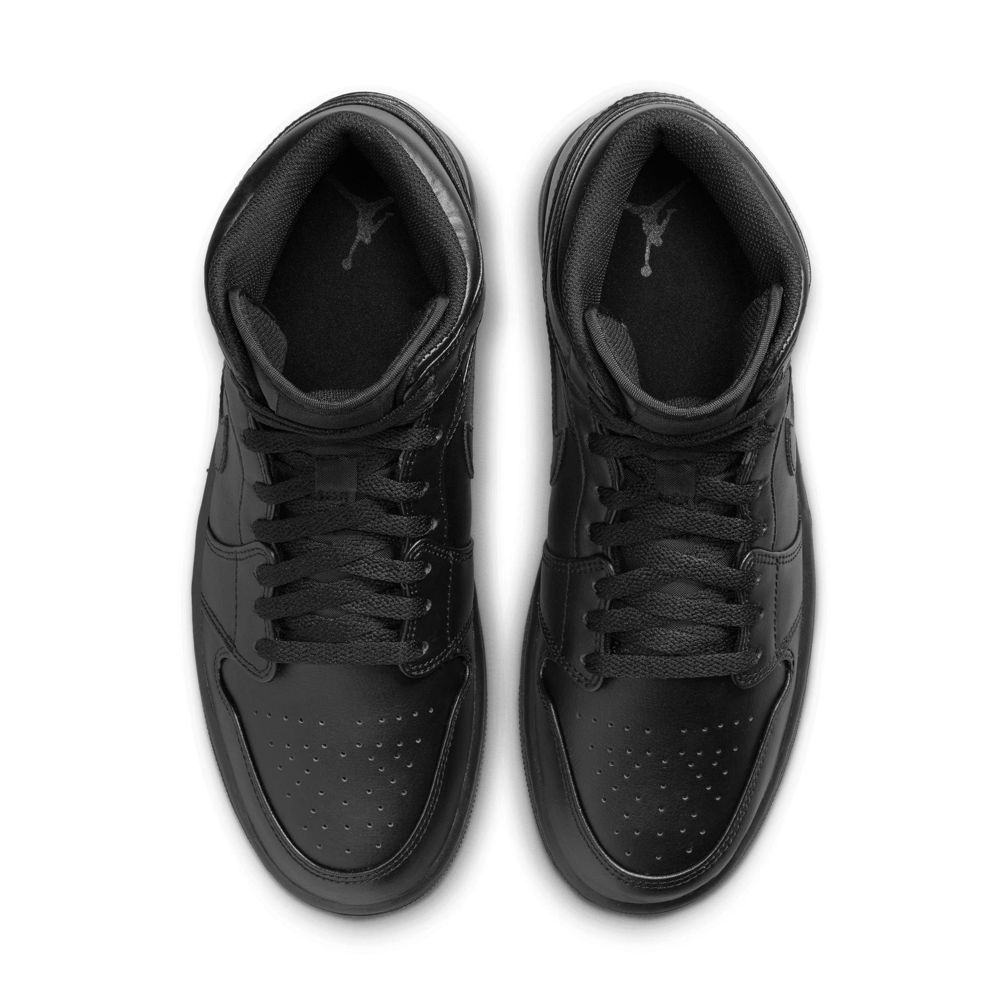 Jordan 1 Mid "Black/Black" Men's Shoe - BLACK Thumbnail View 8
