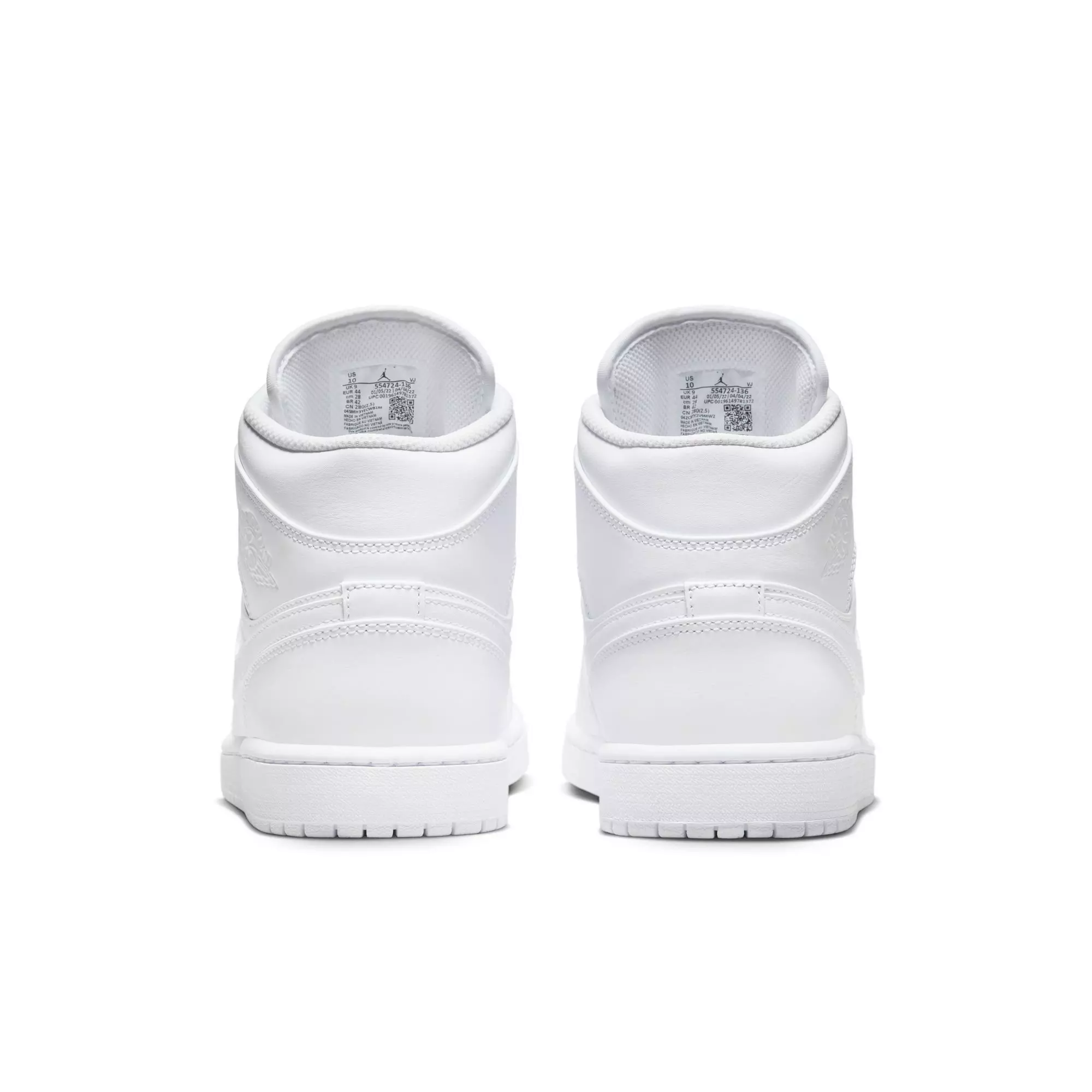 Jordan 1 Mid "White/White" Men's Shoe - WHITE