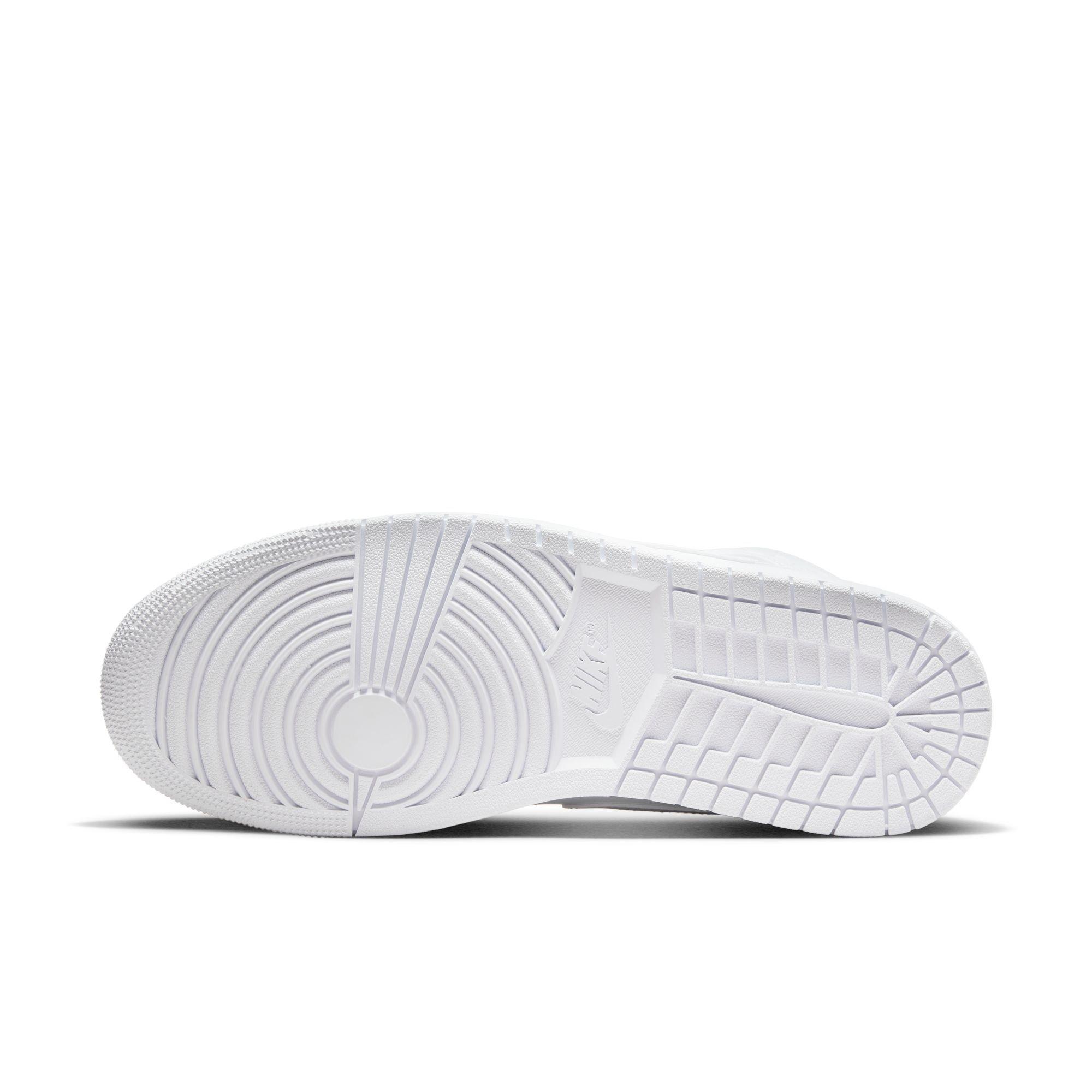 Jordan 1 Mid Men's "White/White" Shoe