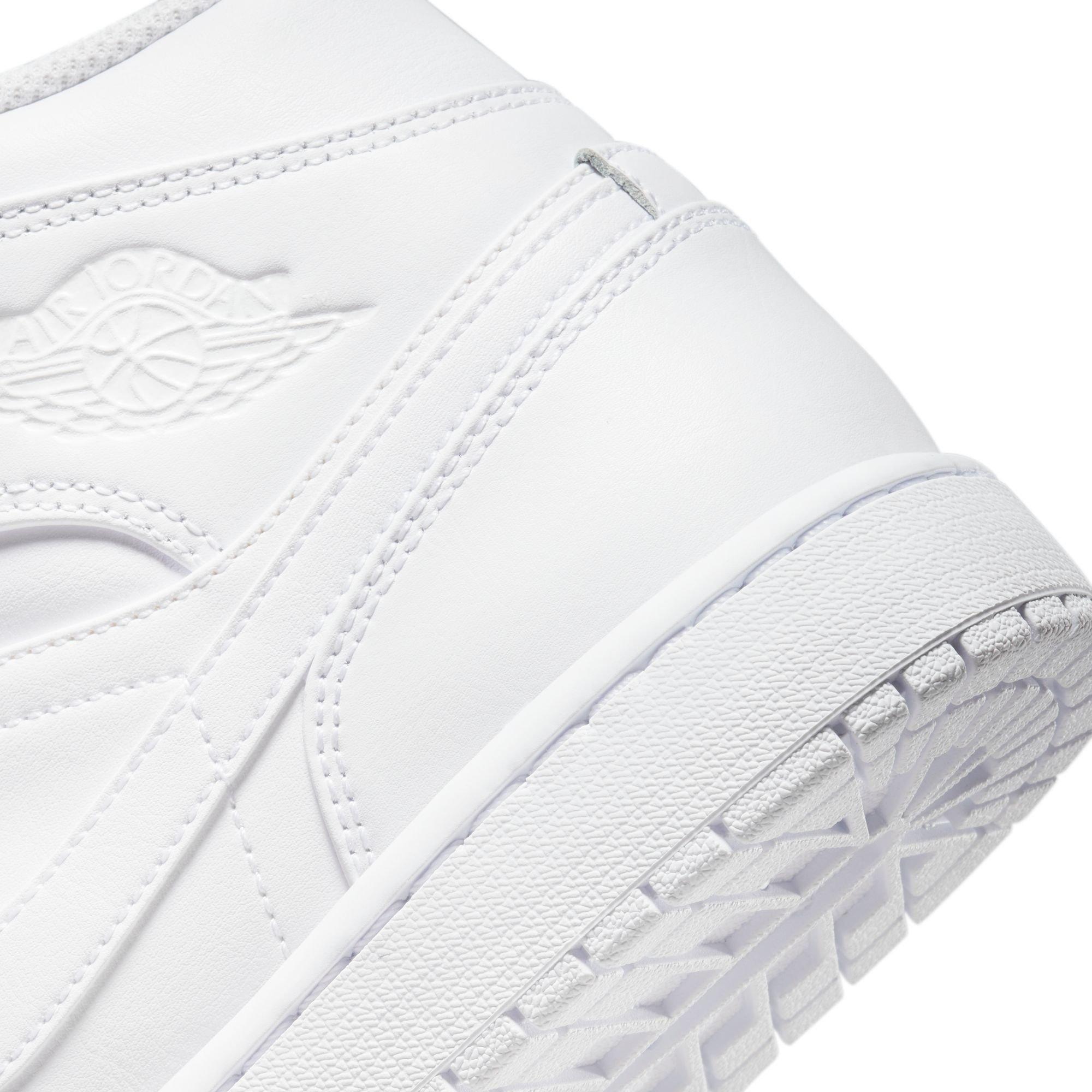 All-White Leather Midtop Sneaker Air Jordan 1 Mid | Hibbett