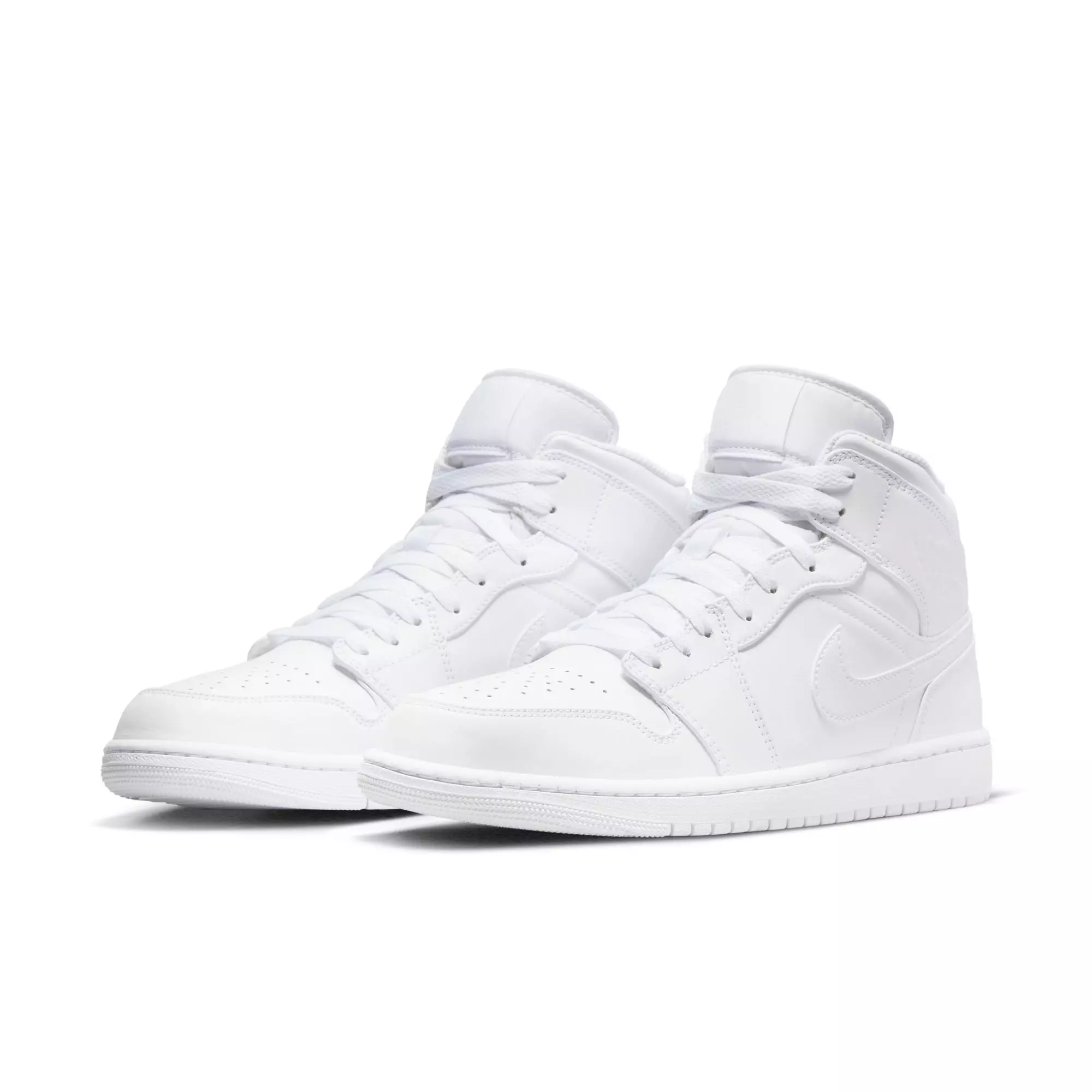 Jordan 1 Mid "White/White" Men's Shoe - WHITE