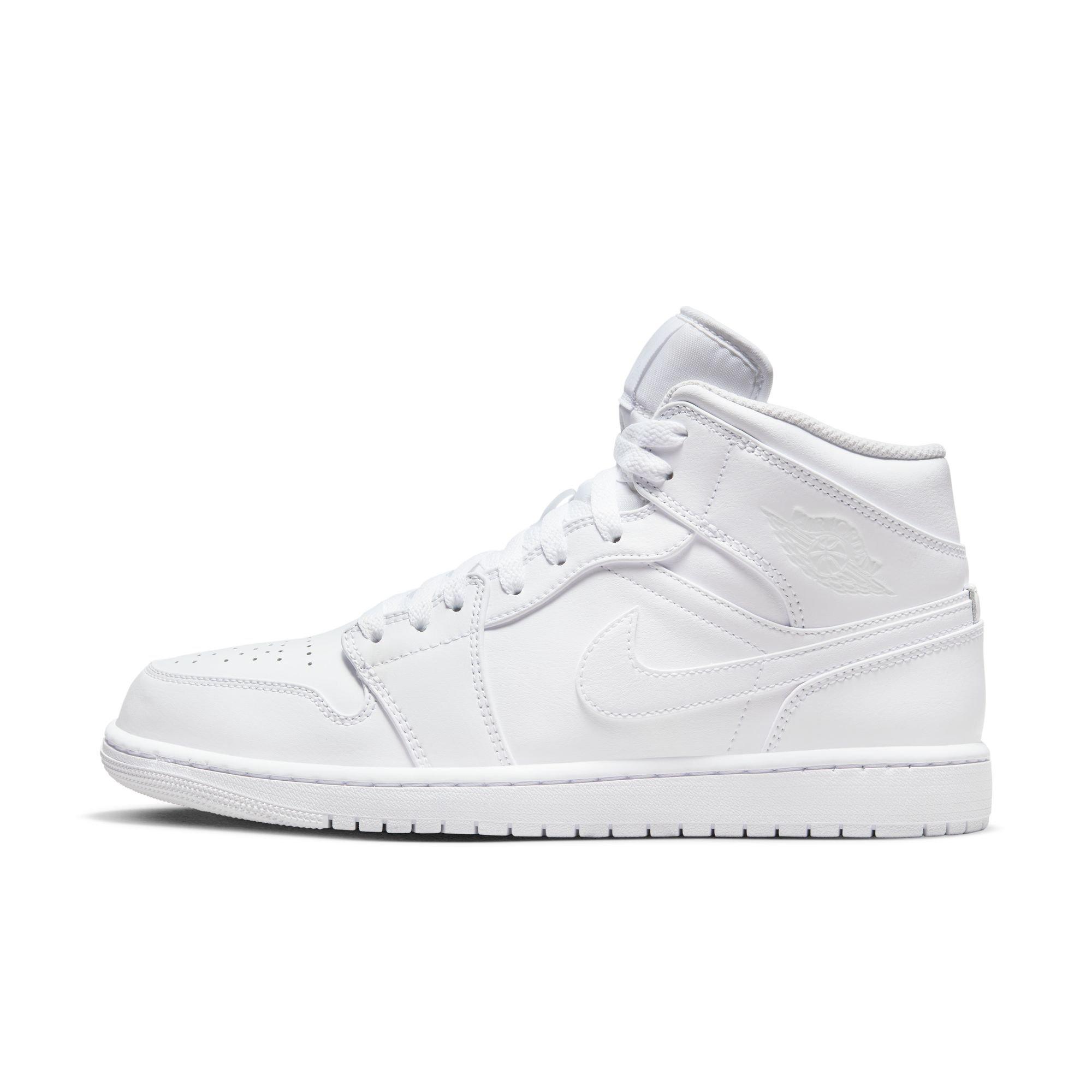 Jordan 1 Mid Men's "White/White" Shoe