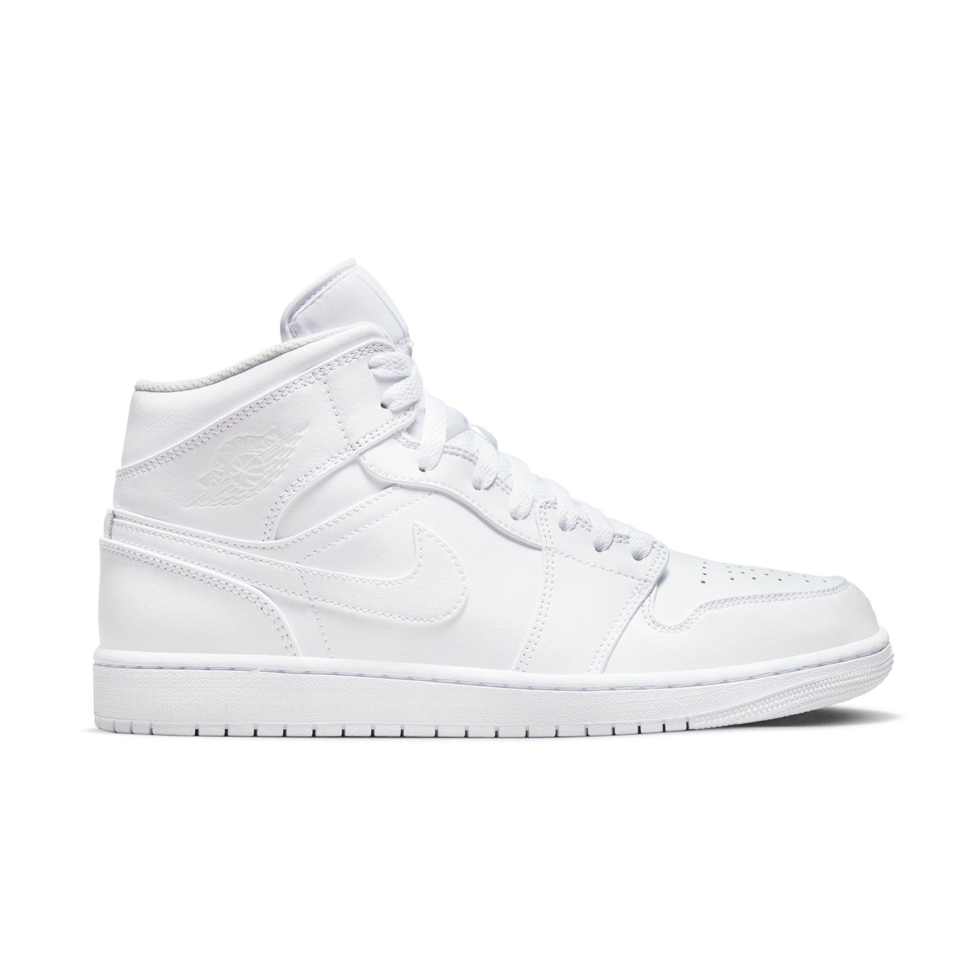 All-White Leather Midtop Sneaker Air Jordan 1 Mid | Hibbett display picture 1