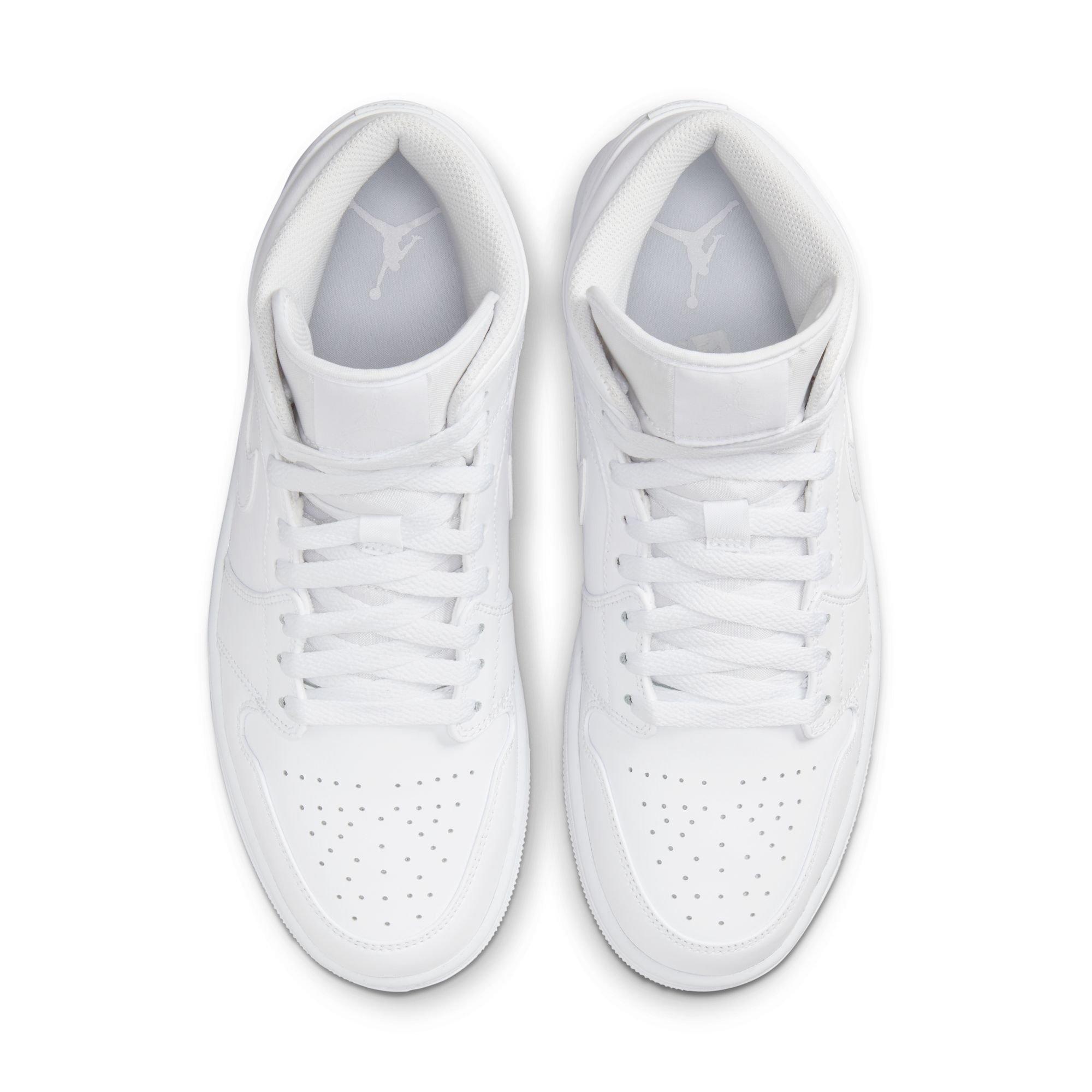 All-White Leather Midtop Sneaker Air Jordan 1 Mid | Hibbett
