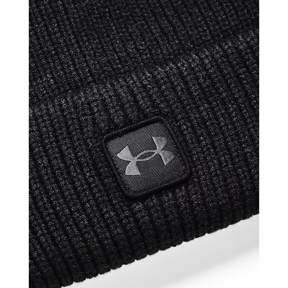 Under Armour Halftime Ribbed Beanie-Black - BLACK