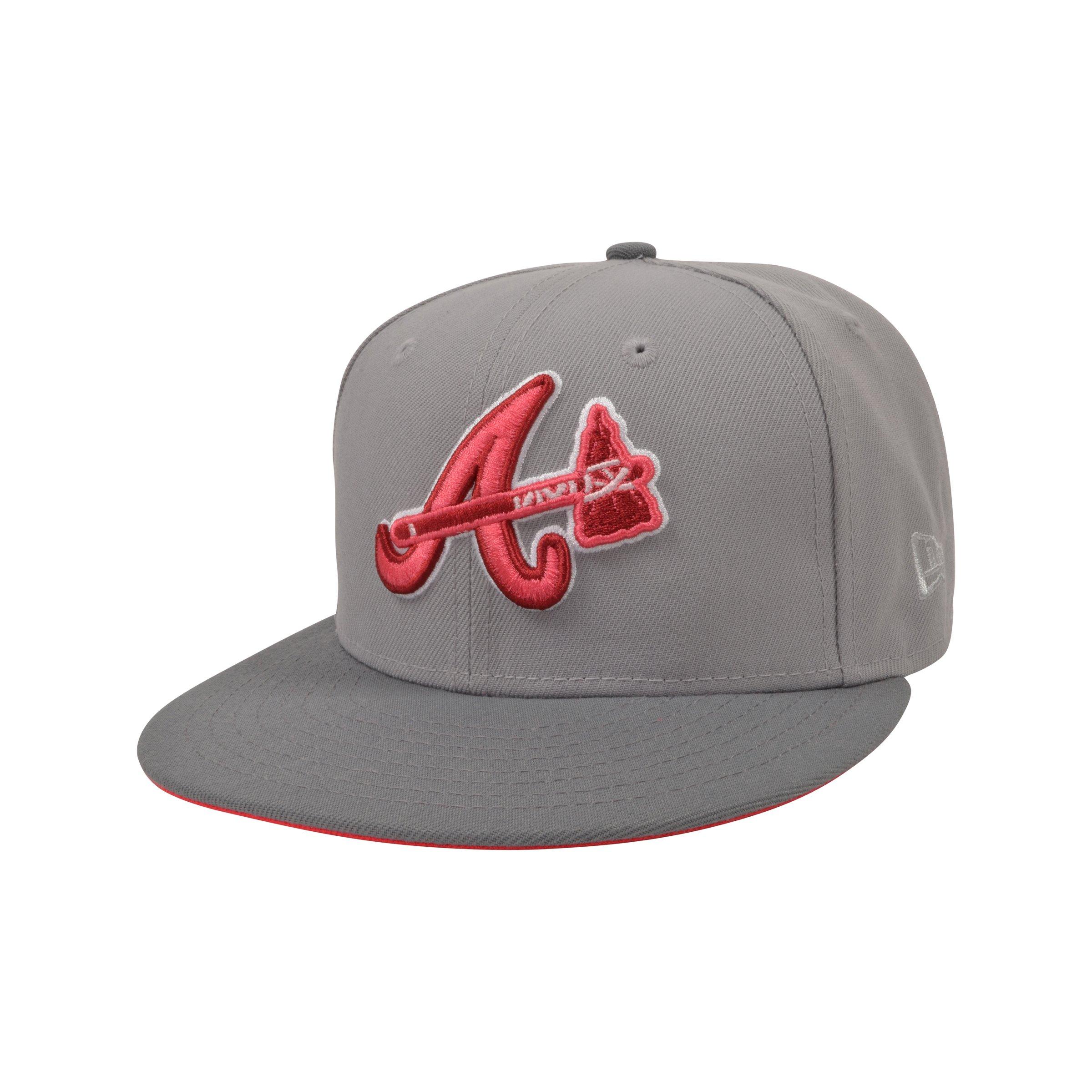 Shop New Era 59Fifty Atlanta Braves Grey Under Fitted Hat 70721203
