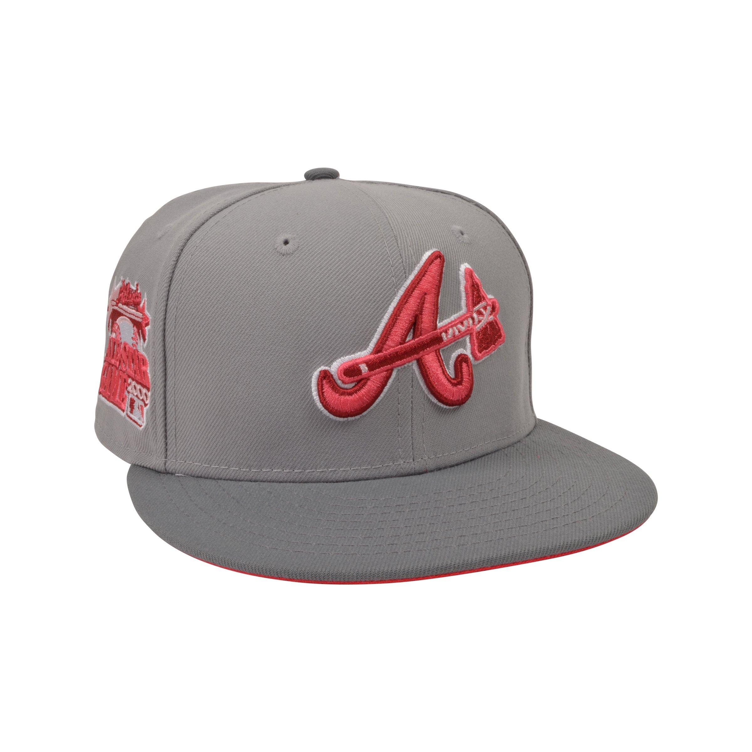 New Era Atlanta Braves Infrared Grey 59FIFTY Fitted Hat - Hibbett