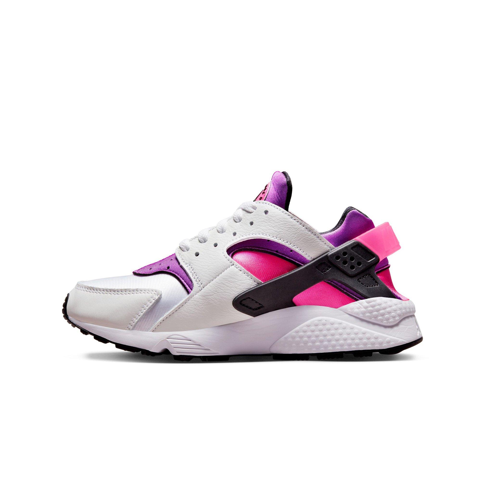 Nike Air Huarache "White/Black/Hyper Pink/Vivid Purple" Women's Shoe - WHITE/BLACK/PINK Thumbnail View 2