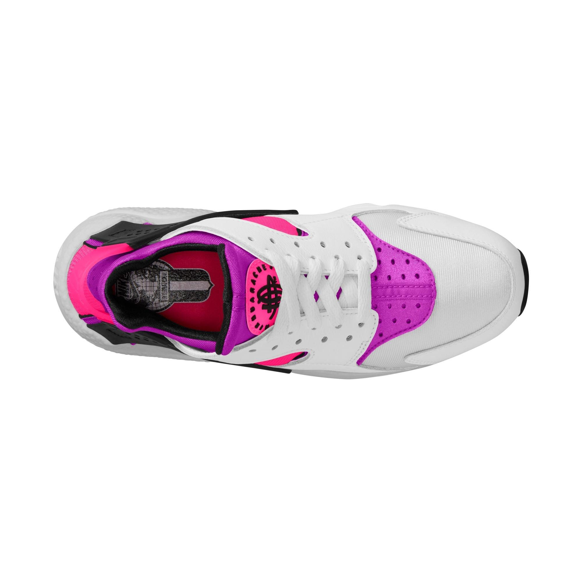 Nike Air Huarache "White/Black/Hyper Pink/Vivid Purple" Women's Shoe - WHITE/BLACK/PINK Thumbnail View 3