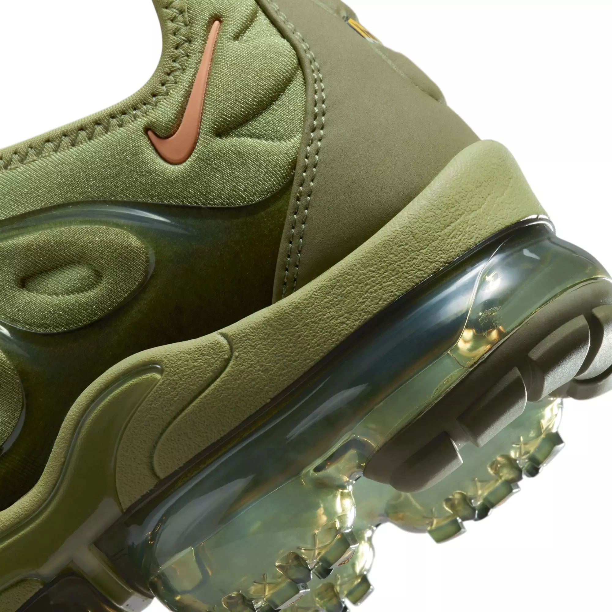 Nike Air VaporMax Plus "Alligator/Orange Trance/Medium Olive" Women's Running Shoe - OLIVE