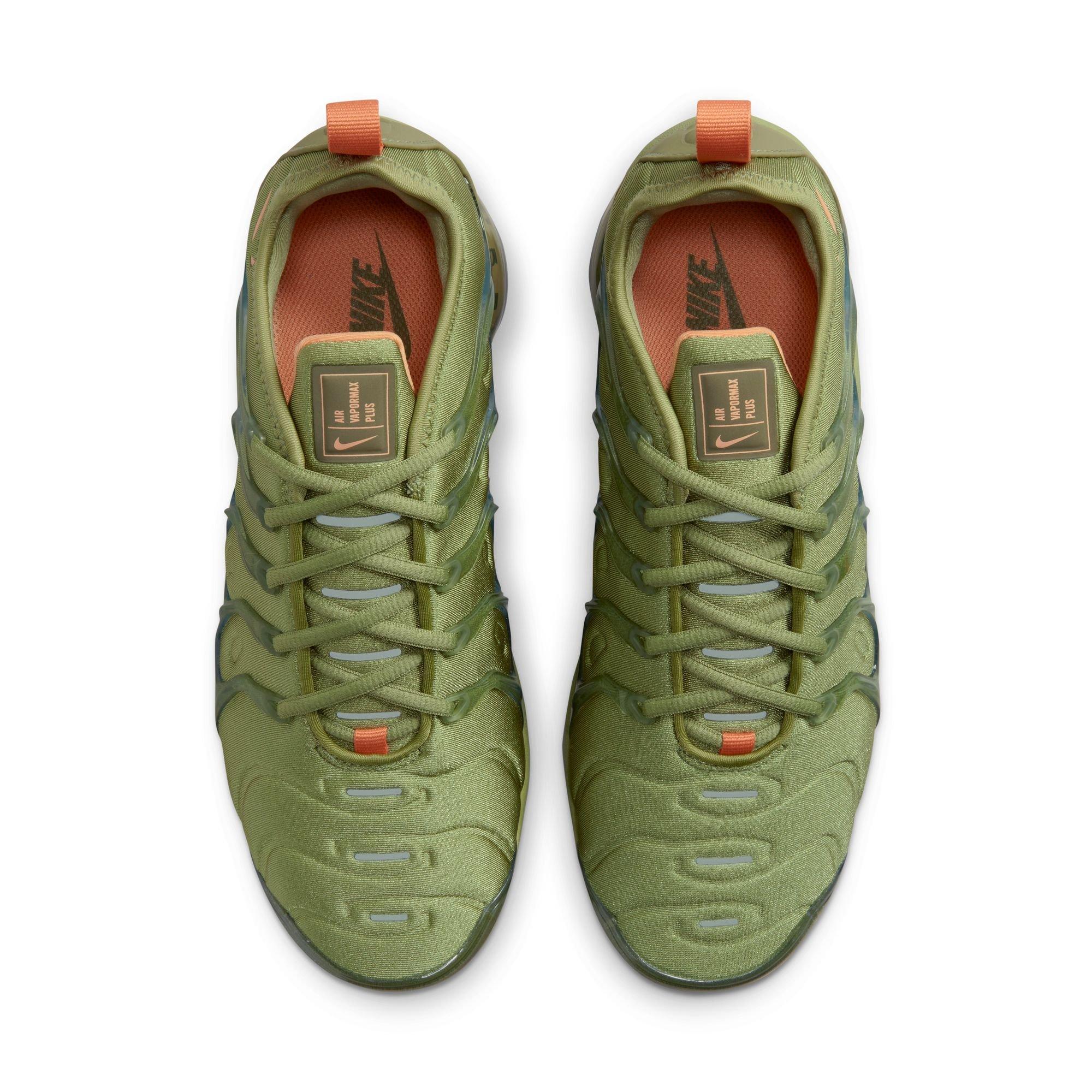 Nike Air VaporMax Plus "Alligator/Orange Trance/Medium Olive" Women's Running Shoe - OLIVE Thumbnail View 7