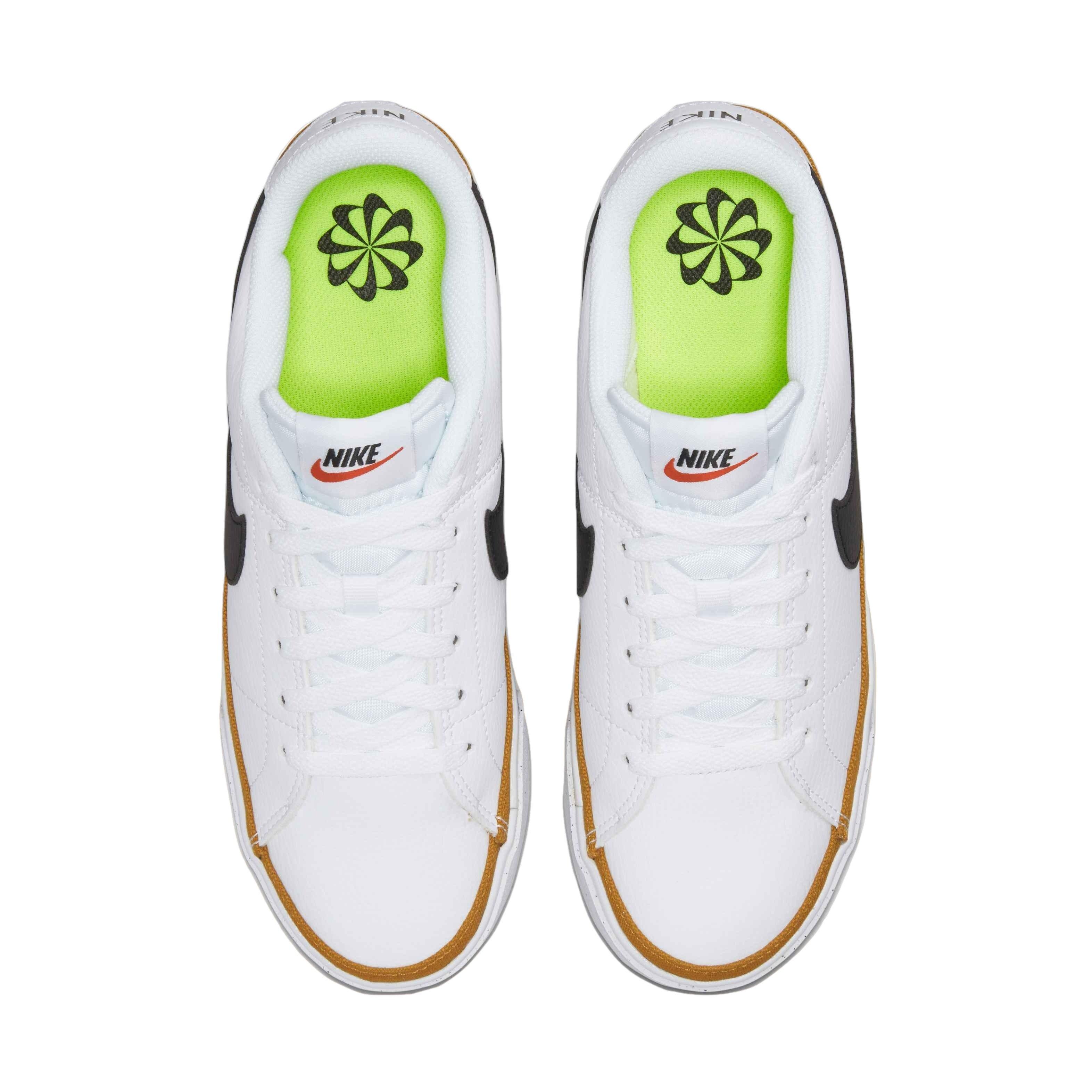 Nike Court Legacy Next Nature "White/Black/Desert Ochre/Team Orange" Women's Shoe - WHITE/BLACK/OCHRE/ORANGE Thumbnail View 3