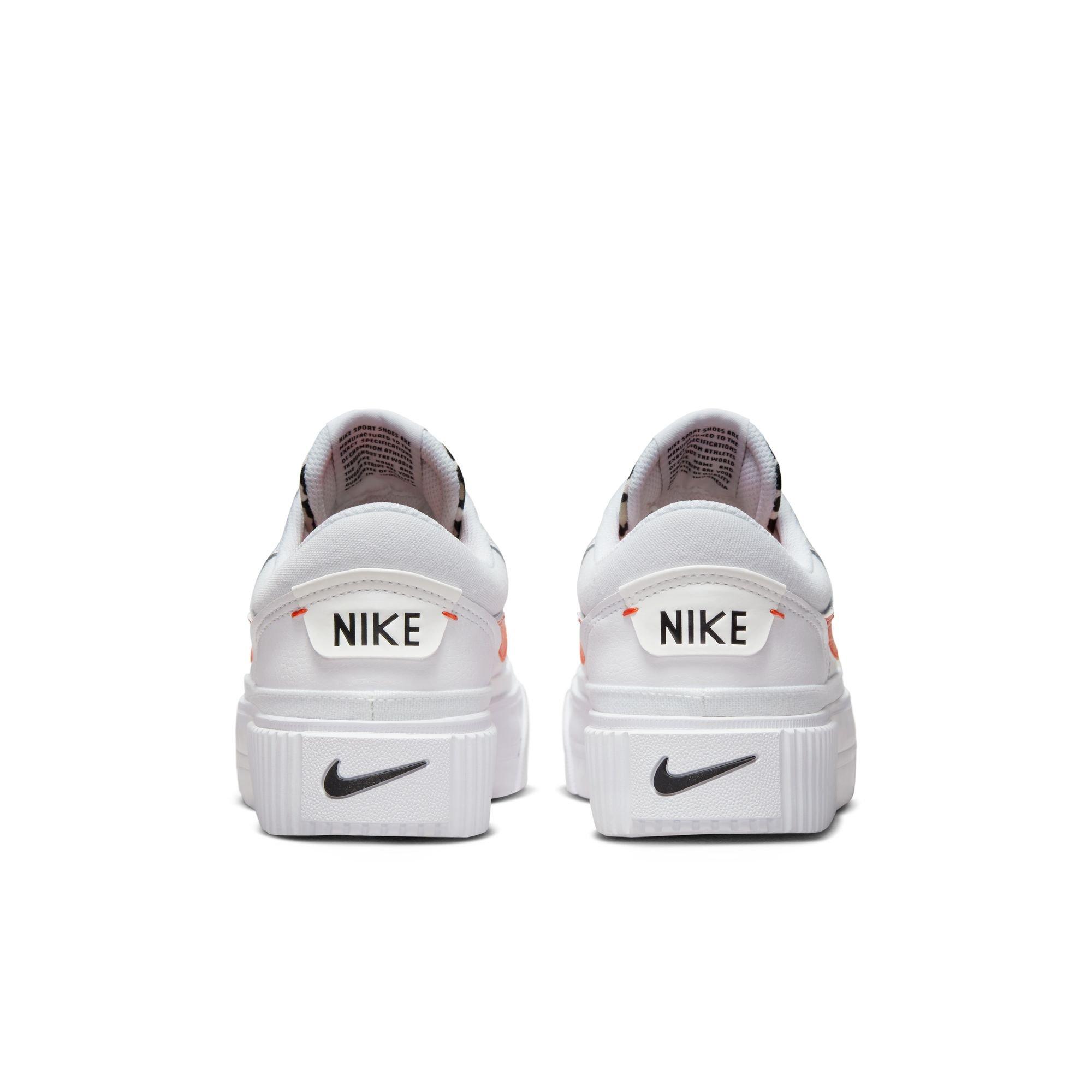 Nike Court Legacy Lift "White/Team Orange" Women's Shoe - WHITE/ORANGE Thumbnail View 8
