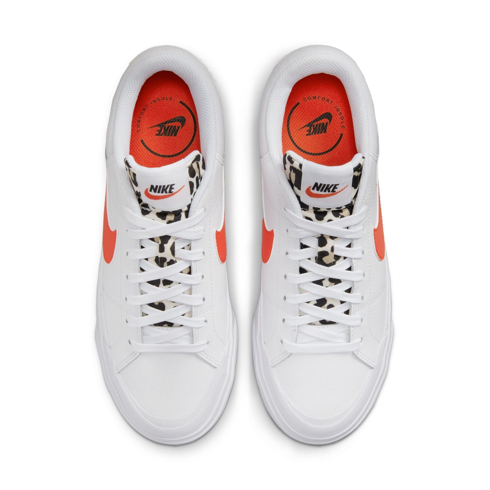 Nike Court Legacy Lift "White/Team Orange" Women's Shoe - WHITE/ORANGE Thumbnail View 9