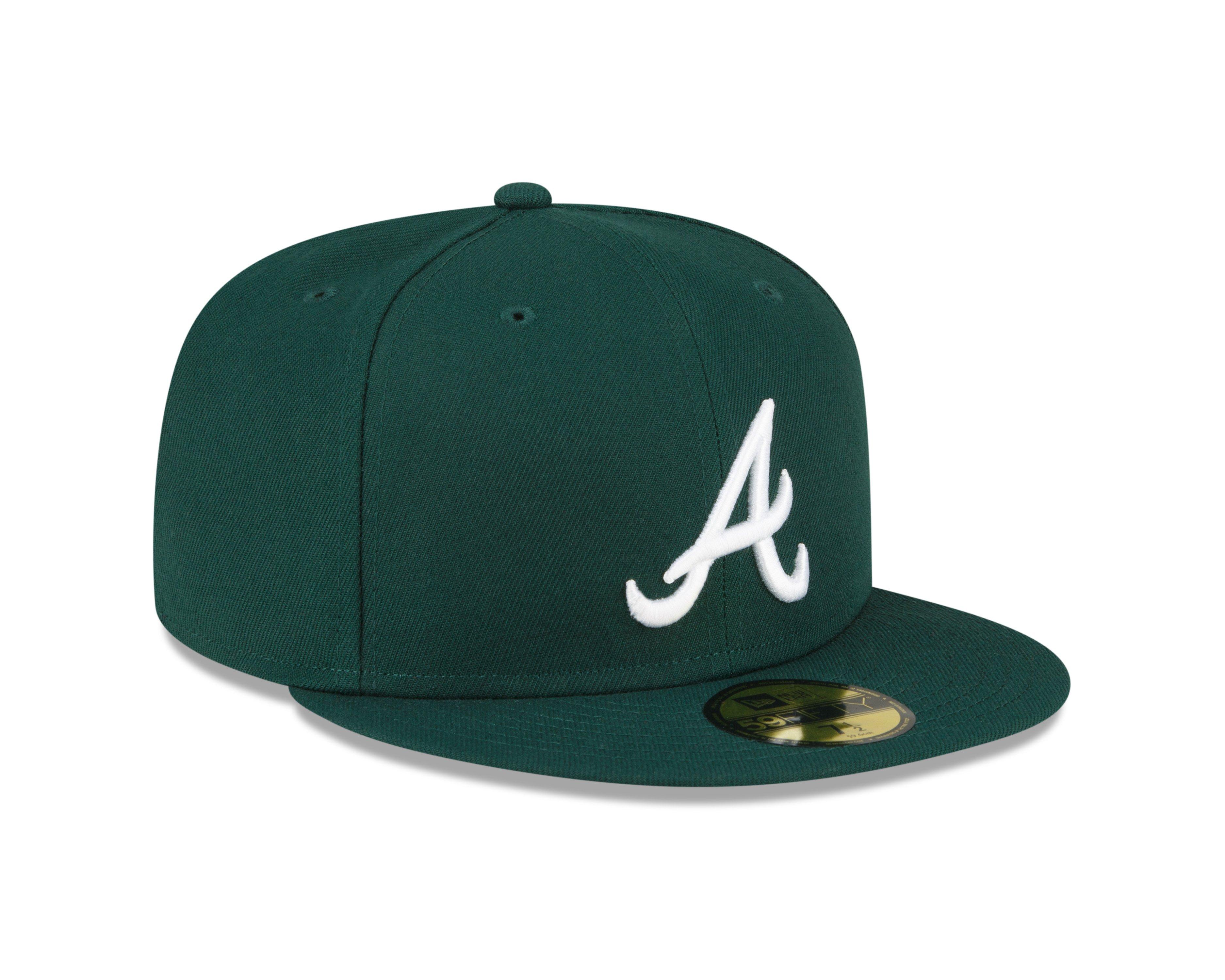 New Era 59FIFTY Atlanta Braves Fitted Hat Dark Green White