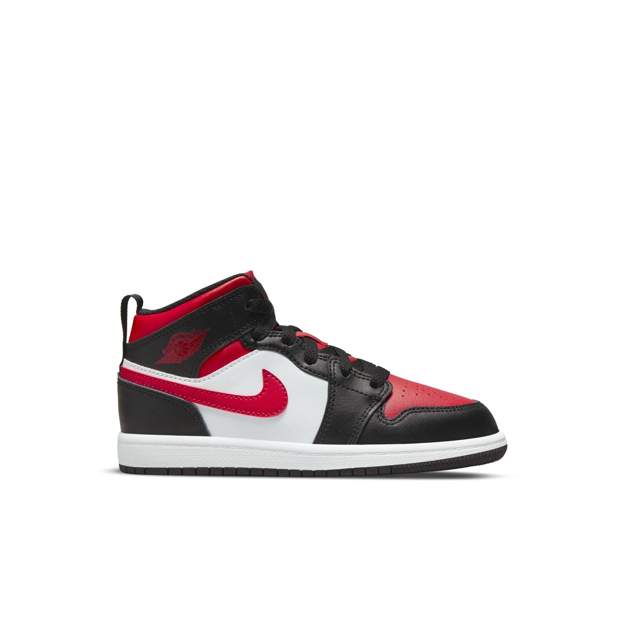 black and red jordans preschool