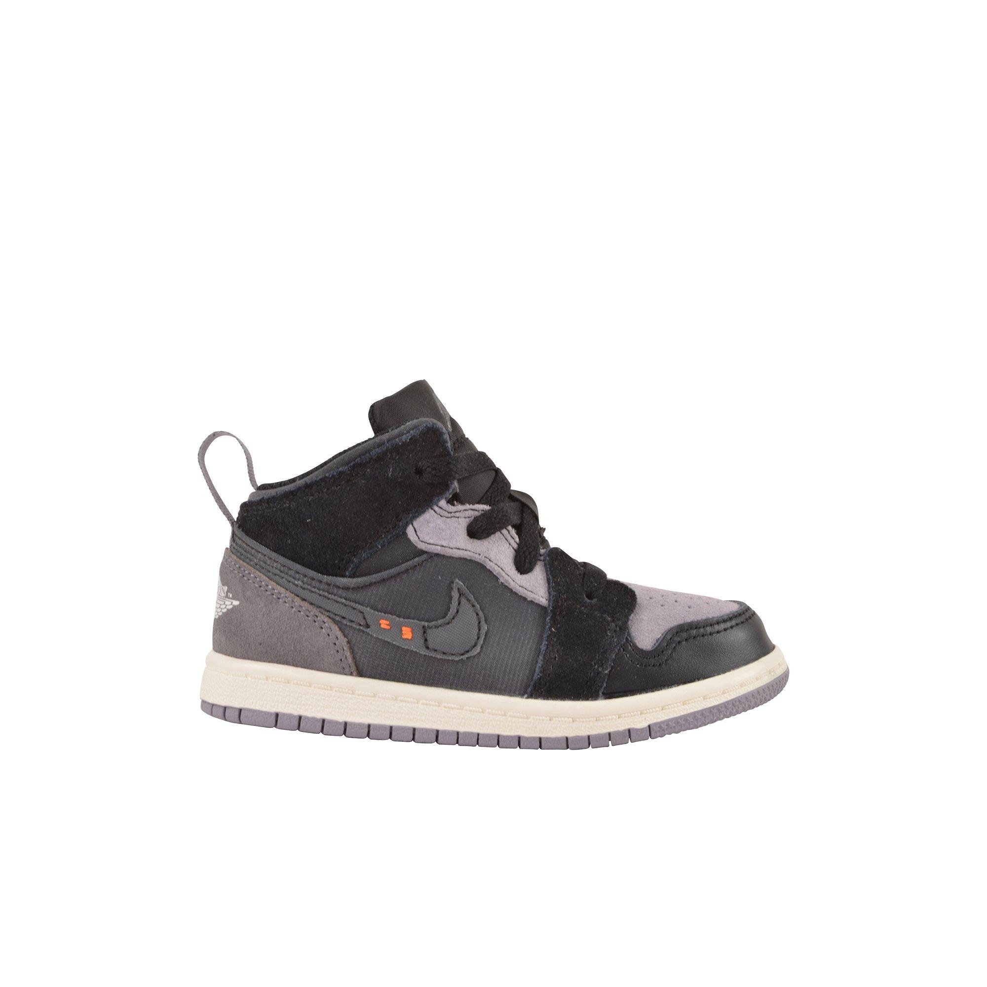 Jordan Air 1 Mid SE Craft "Black/Cement Grey/Lt Graphite" Toddler Boys