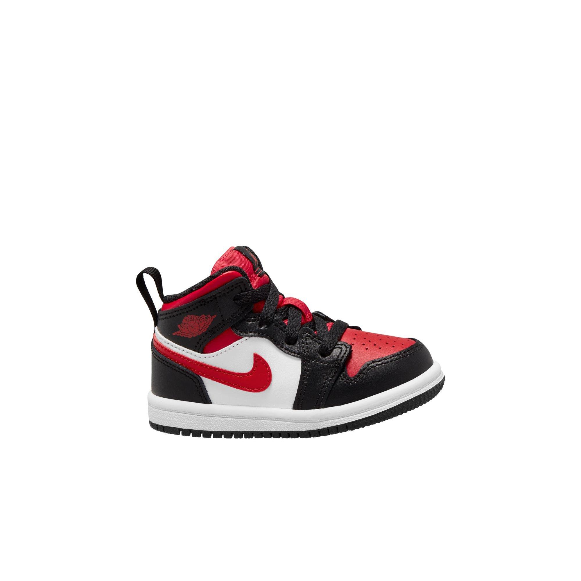 baby jordans red and black