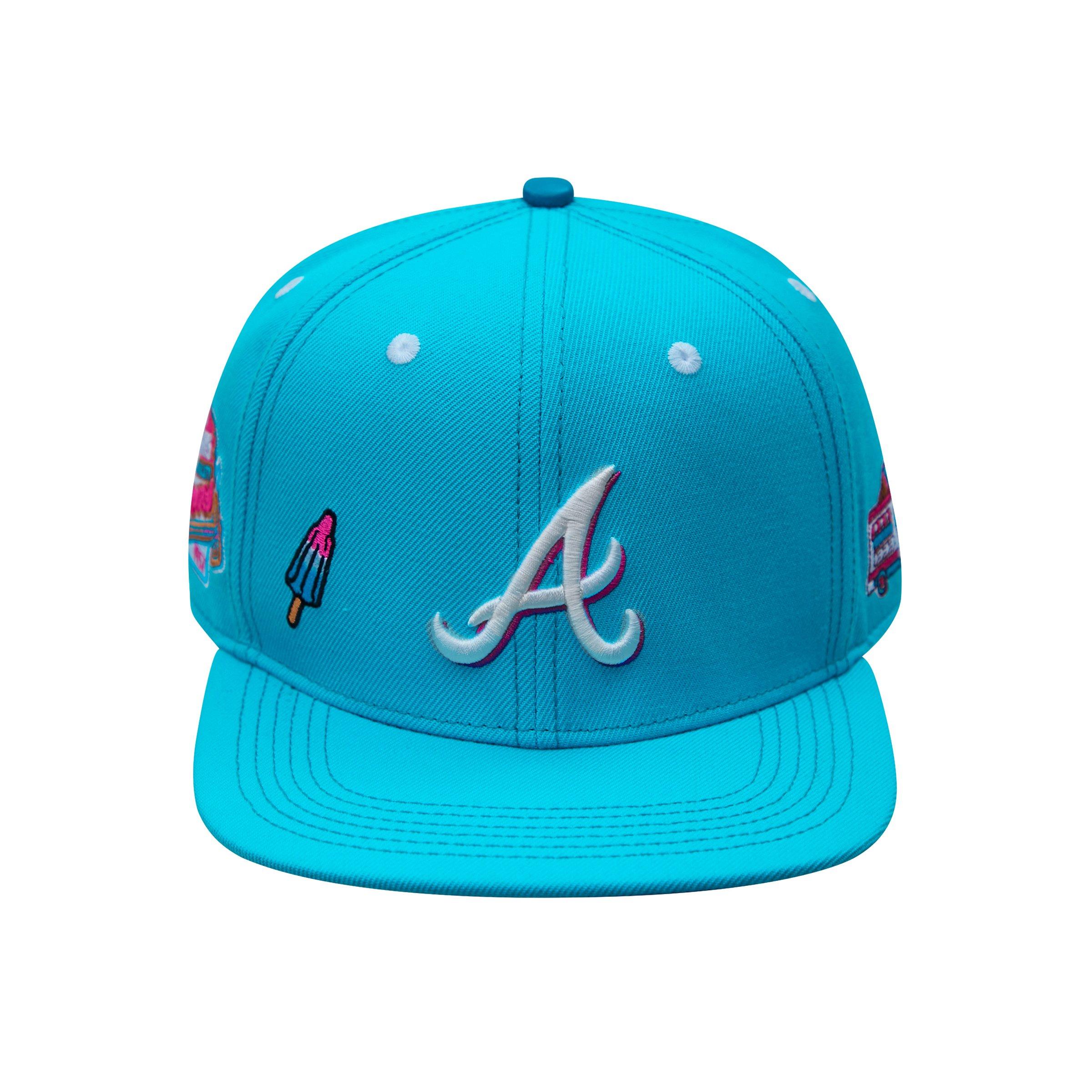 Pro Standard Atlanta Braves Off White Pink Undervisor Snapback Hat -  Hibbett