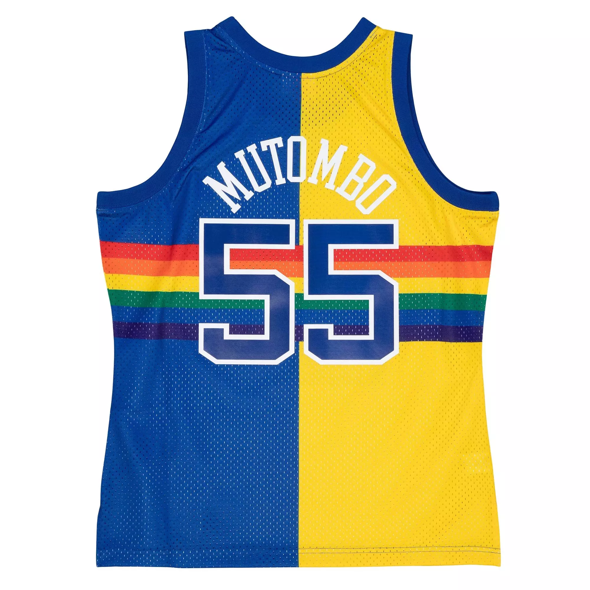 Mitchell & Ness Men's Denver Nuggets Dikembe Mutumbo 1991 Split Swingman Jersey - YELLOW