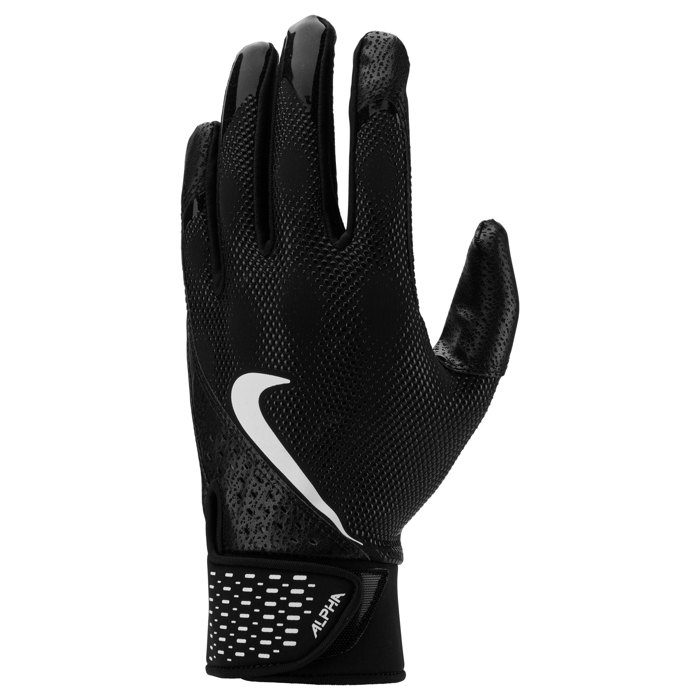 Nike Alpha Baseball Batting Glove - Black/White | Hibbett