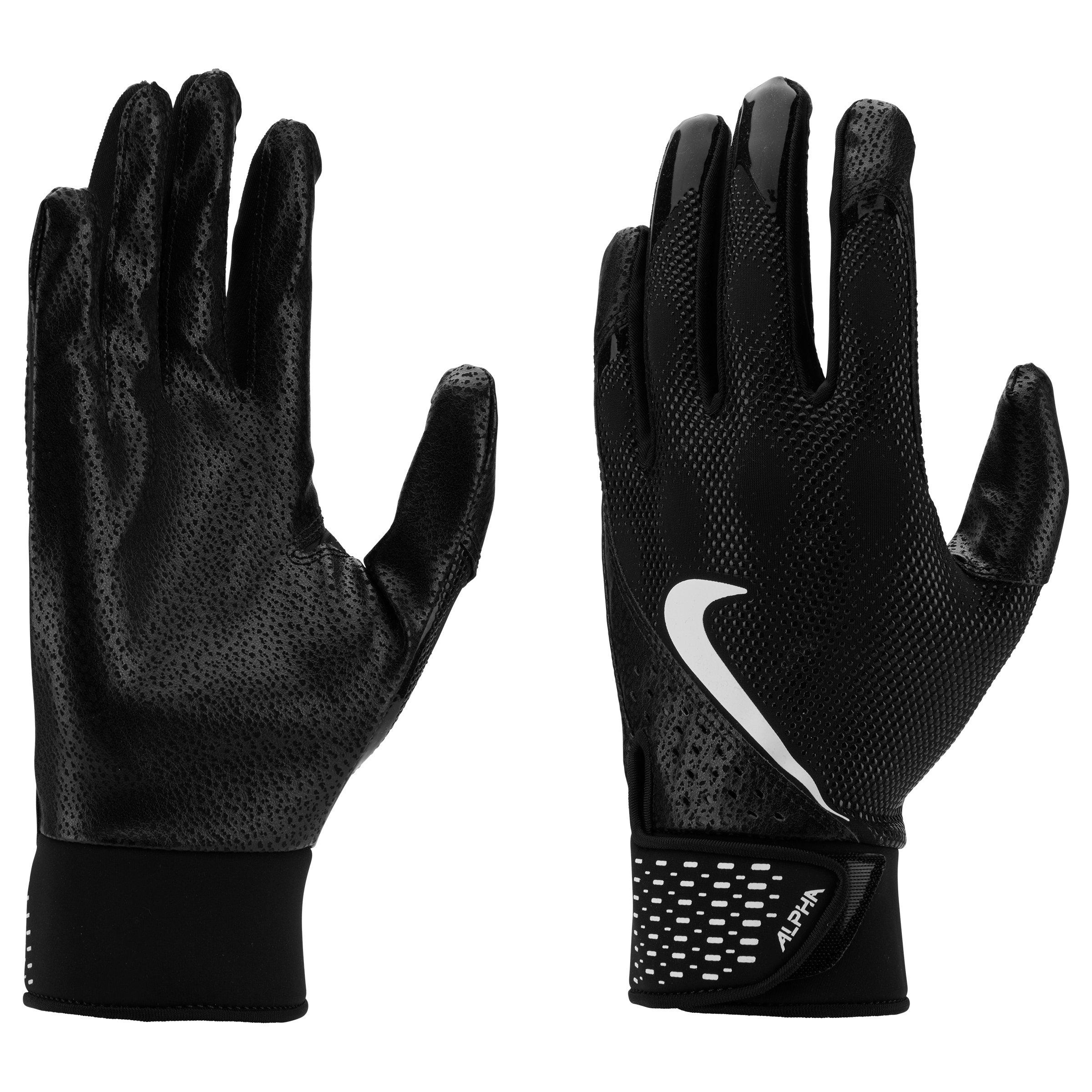 Nike Alpha Baseball Batting Glove - Black/White - BLACK/WHITE Thumbnail View 3