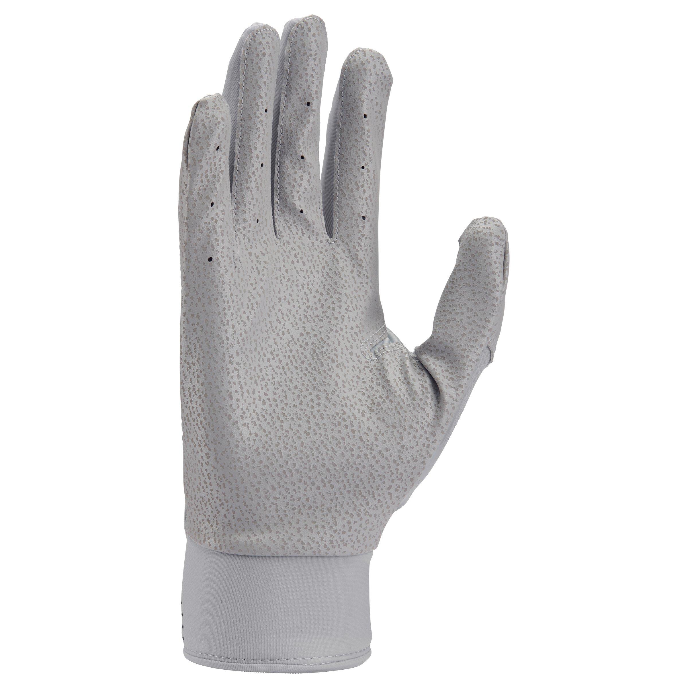 Nike Alpha Baseball Batting Gloves - Grey/Black - GREY/BLACK Thumbnail View 2