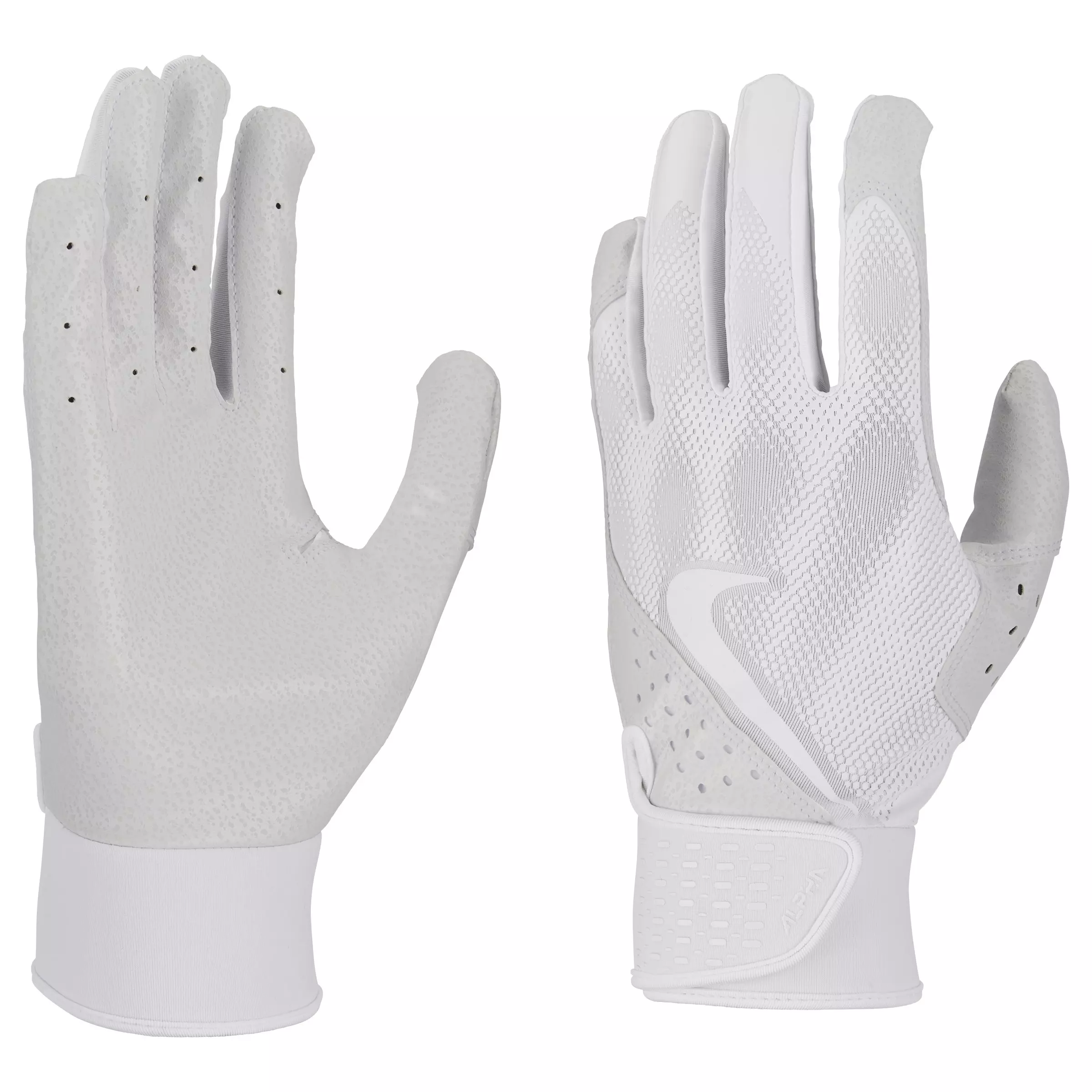 Nike Alpha Baseball Batting Gloves - White - WHITE