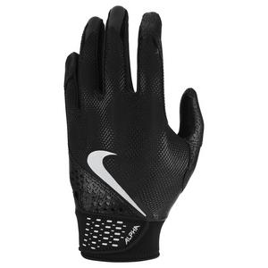Nike Alpha Youth Baseball Batting Gloves - Black/Silver