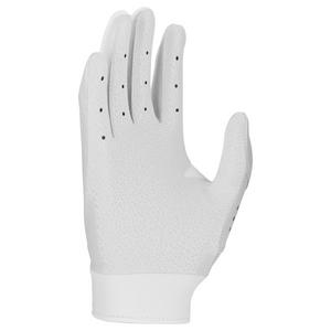 Nike Alpha Youth Baseball Batting Gloves - White/Silver