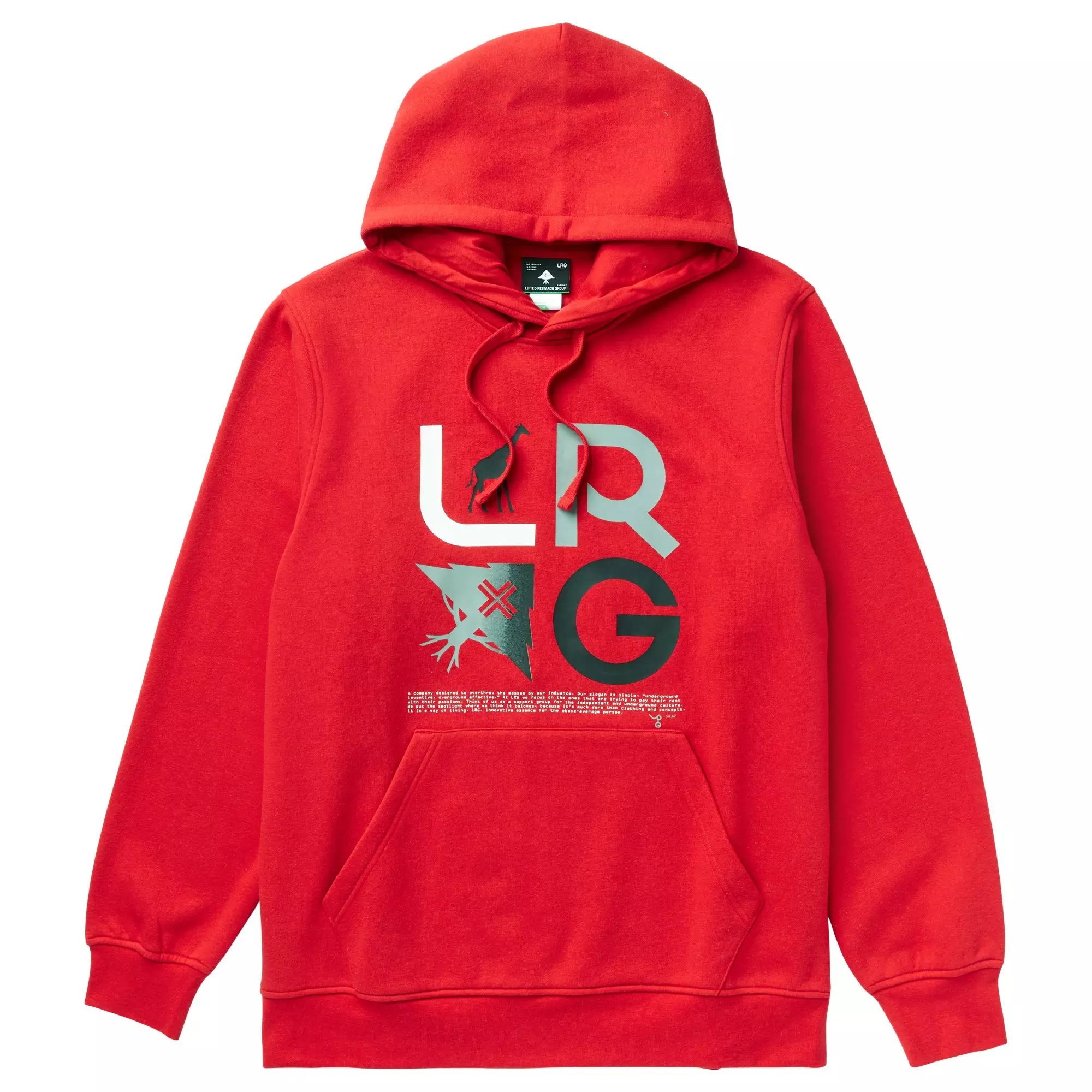 LRG Men's Simple Slogans Hoodie - Red - RED