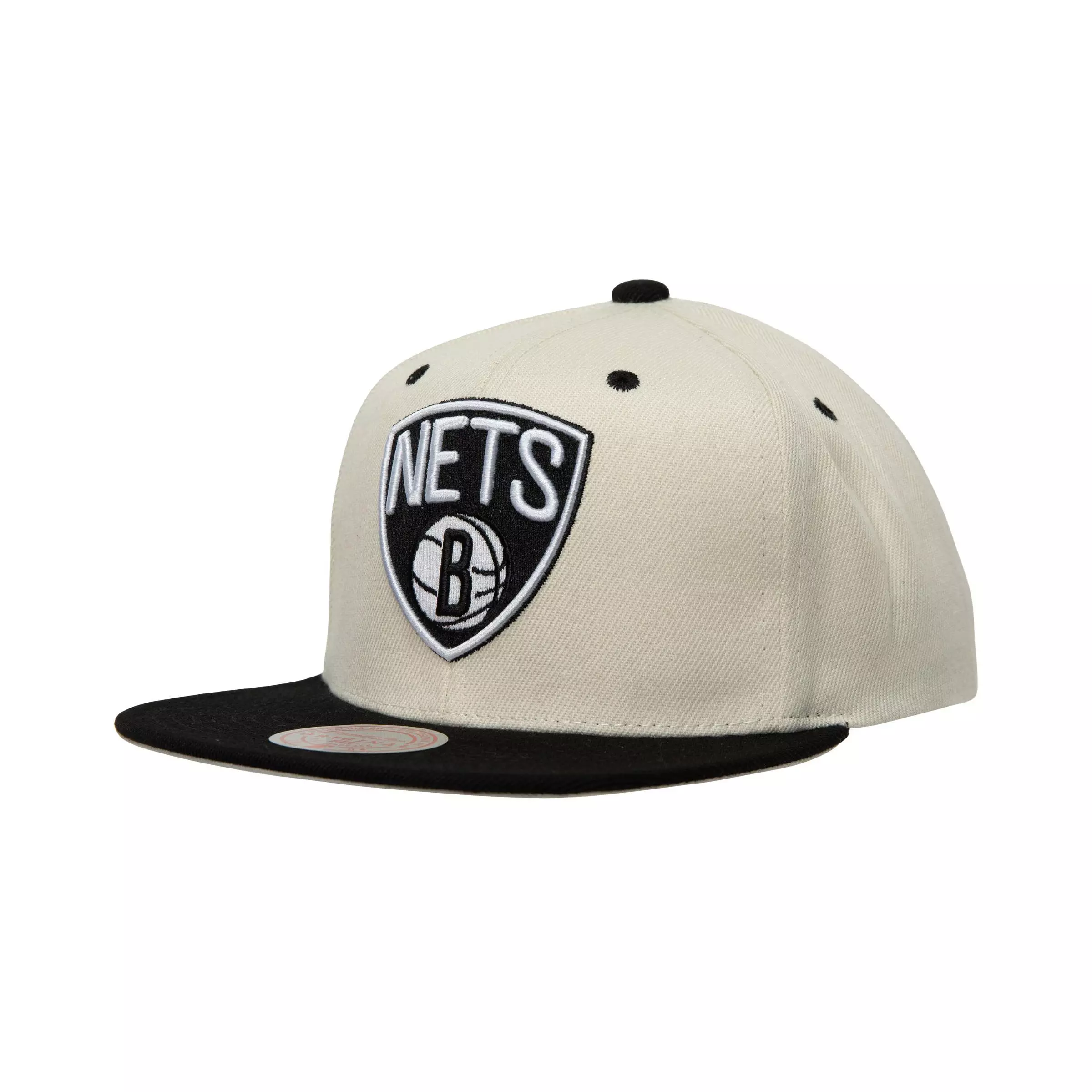 Mitchell & Ness Brooklyn Nets Off White 2-Tone Snapback Hat - CREAM