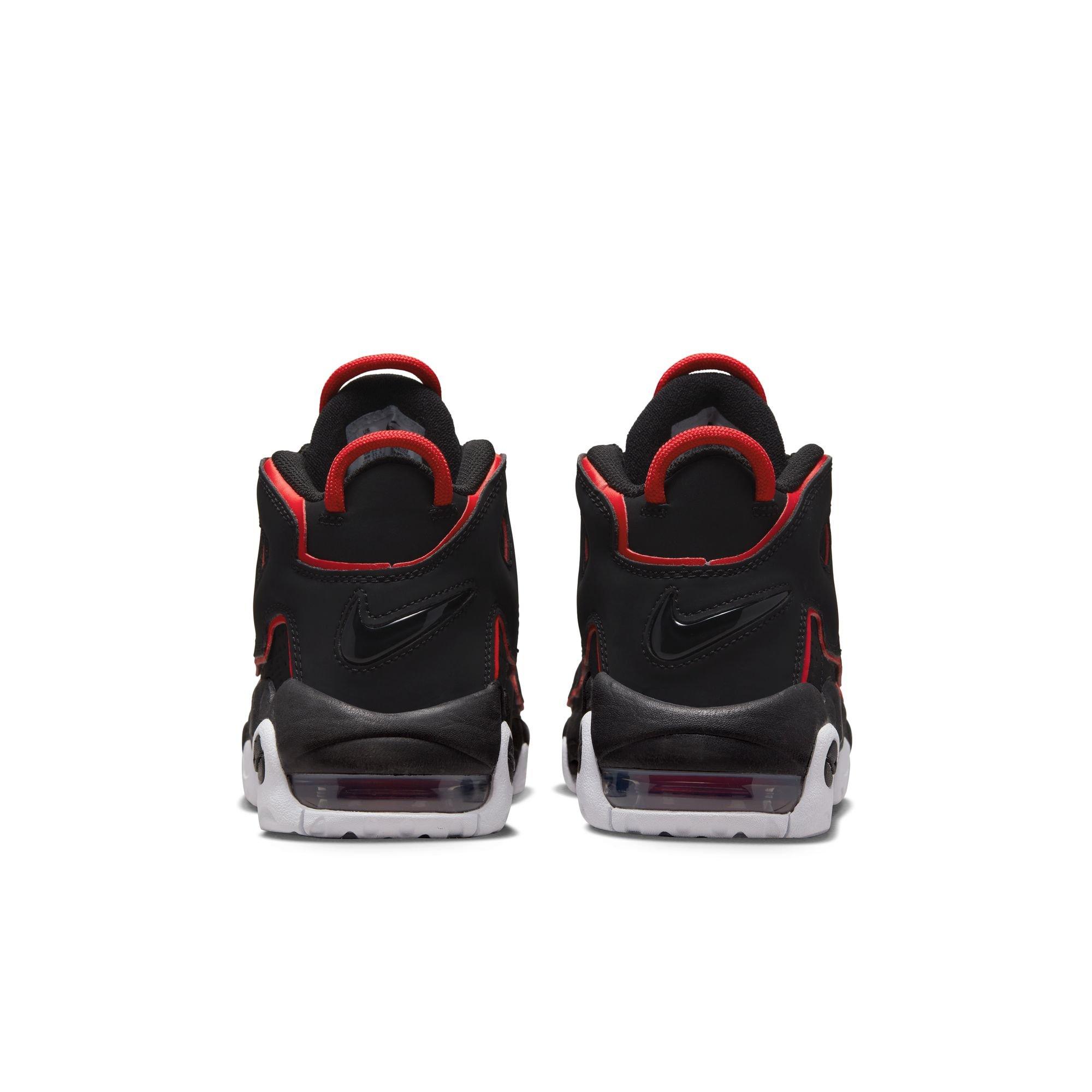 Nike Air More Uptempo "Black/White/University Red" Grade School Boys' Shoe - BLACK/RED Thumbnail View 9