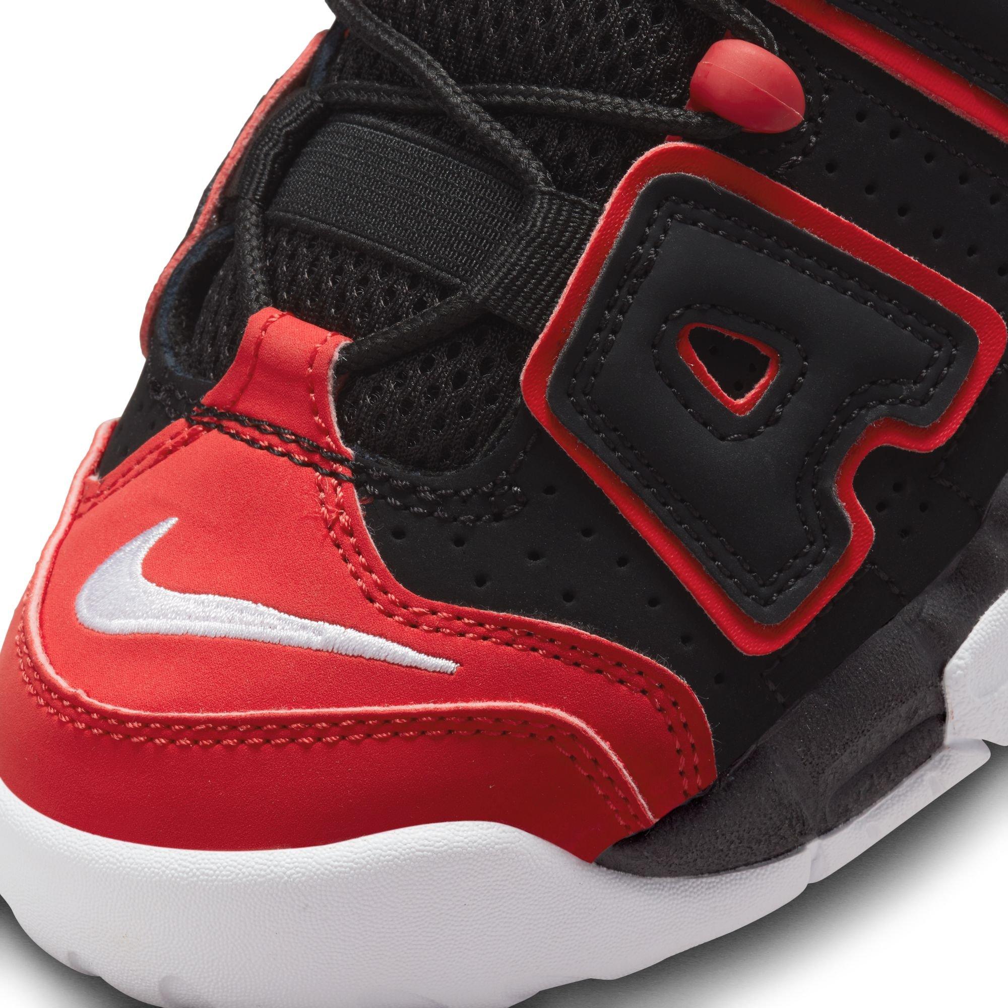 Nike Air More Uptempo "Black/White/University Red" Grade School Boys' Shoe - BLACK/RED Thumbnail View 3